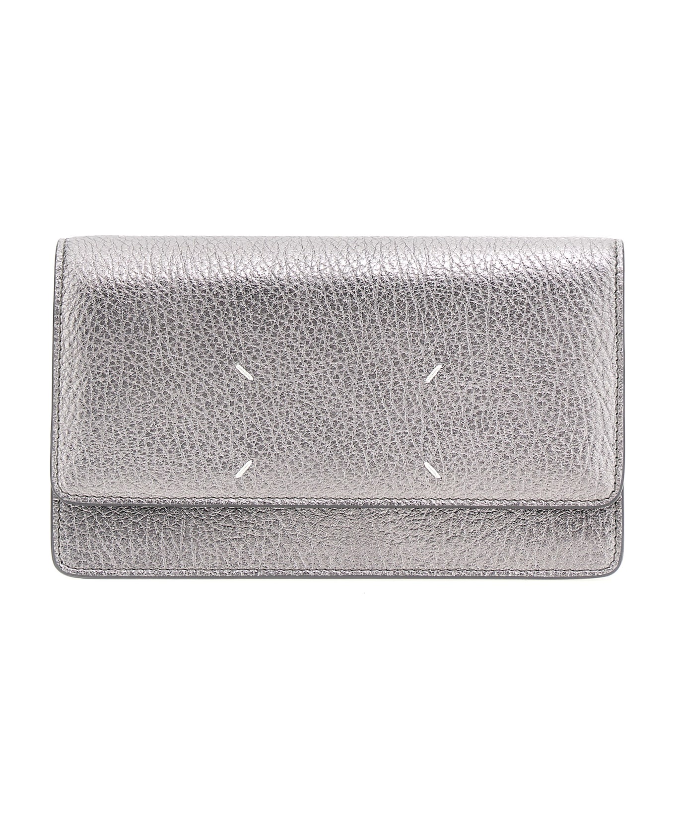 Maison Margiela 'four Stitches' Wallet On Chain - Silver