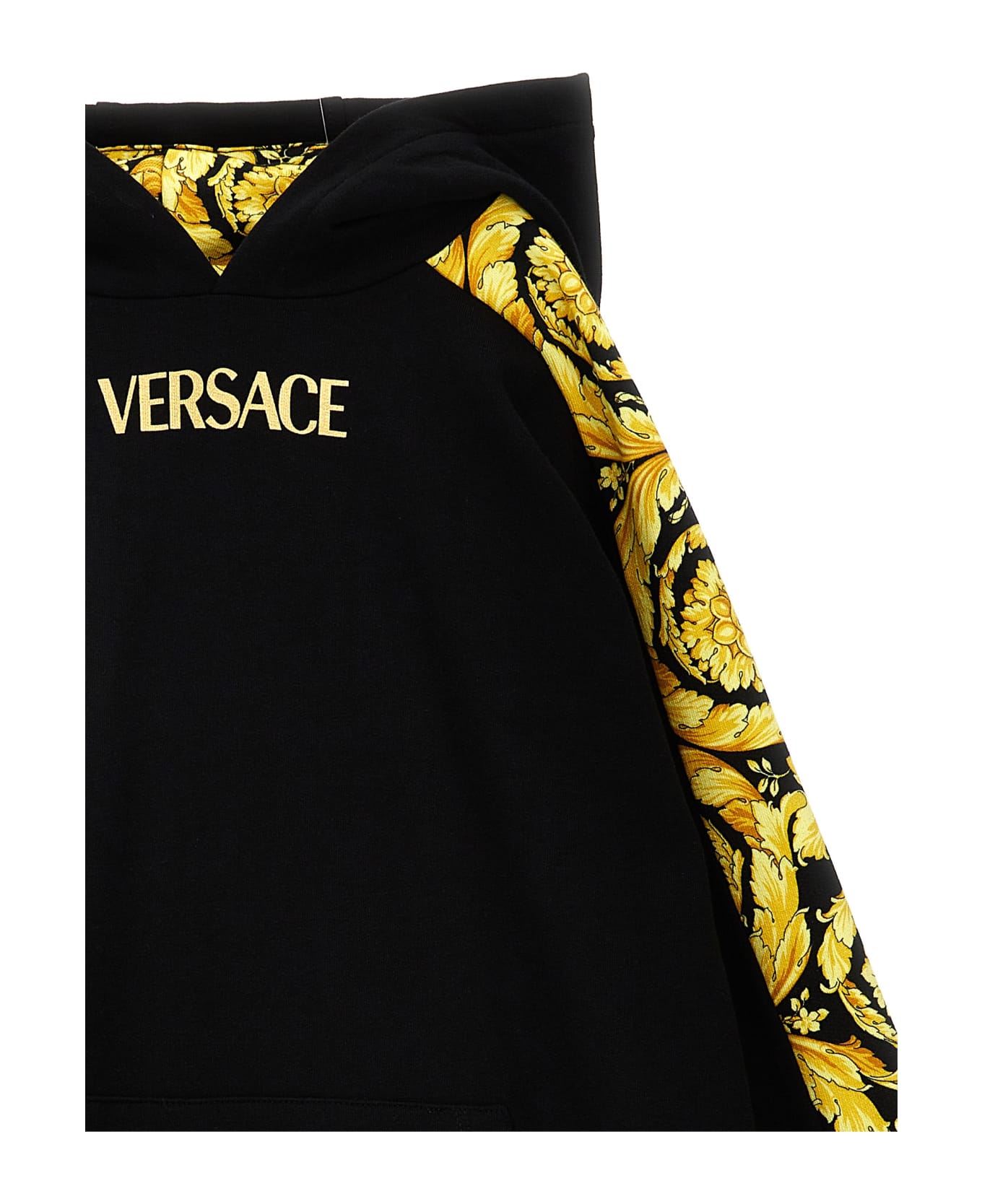 Young Versace 'barocco' Hoodie - Nero Oro ニットウェア＆スウェットシャツ