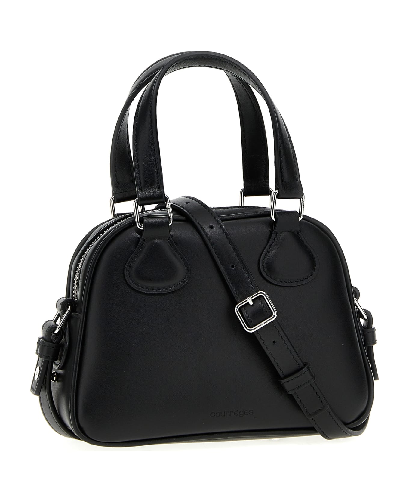 Courrèges 'mini Leather Bowling Bag' Handbag - Black   トートバッグ