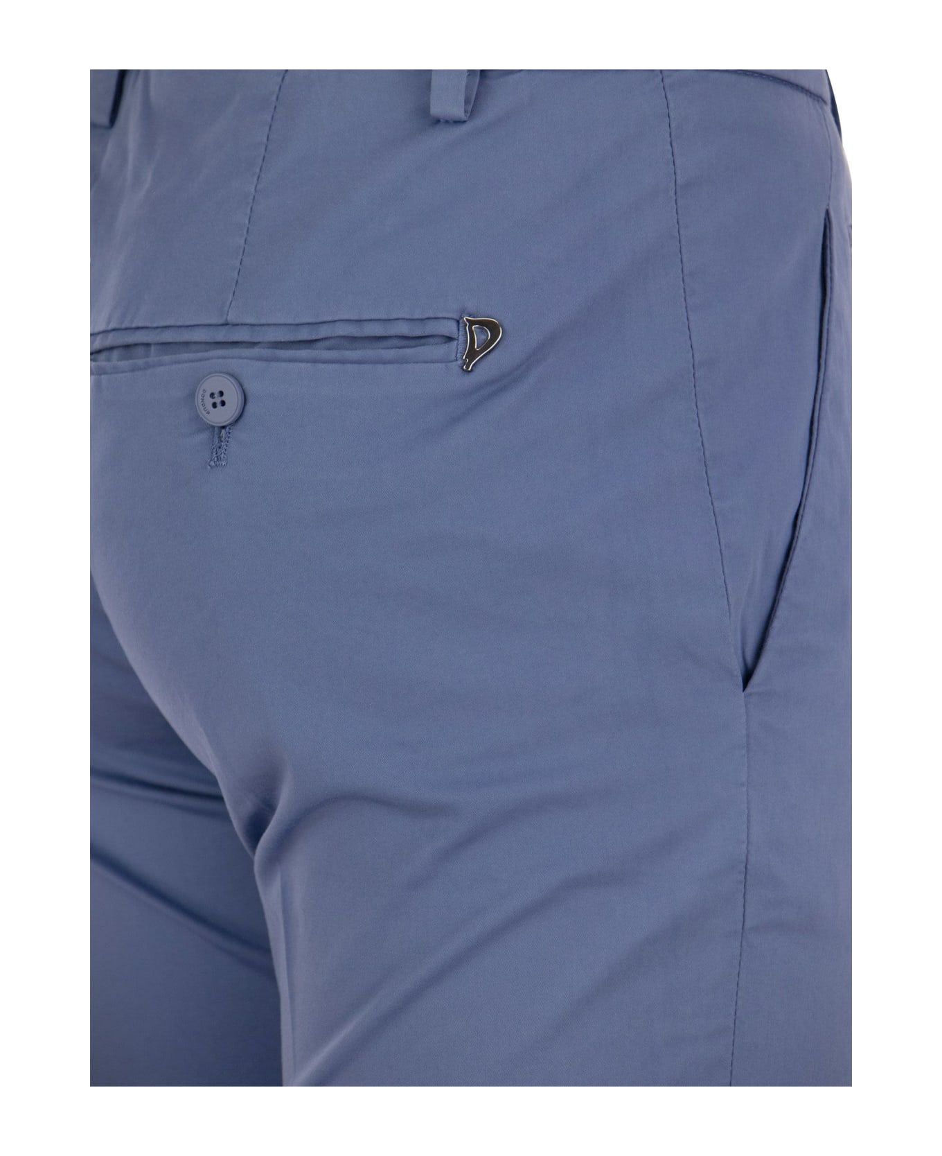 Dondup Perfect - Slim-fit Cotton Gabardine Trousers - Light Blue