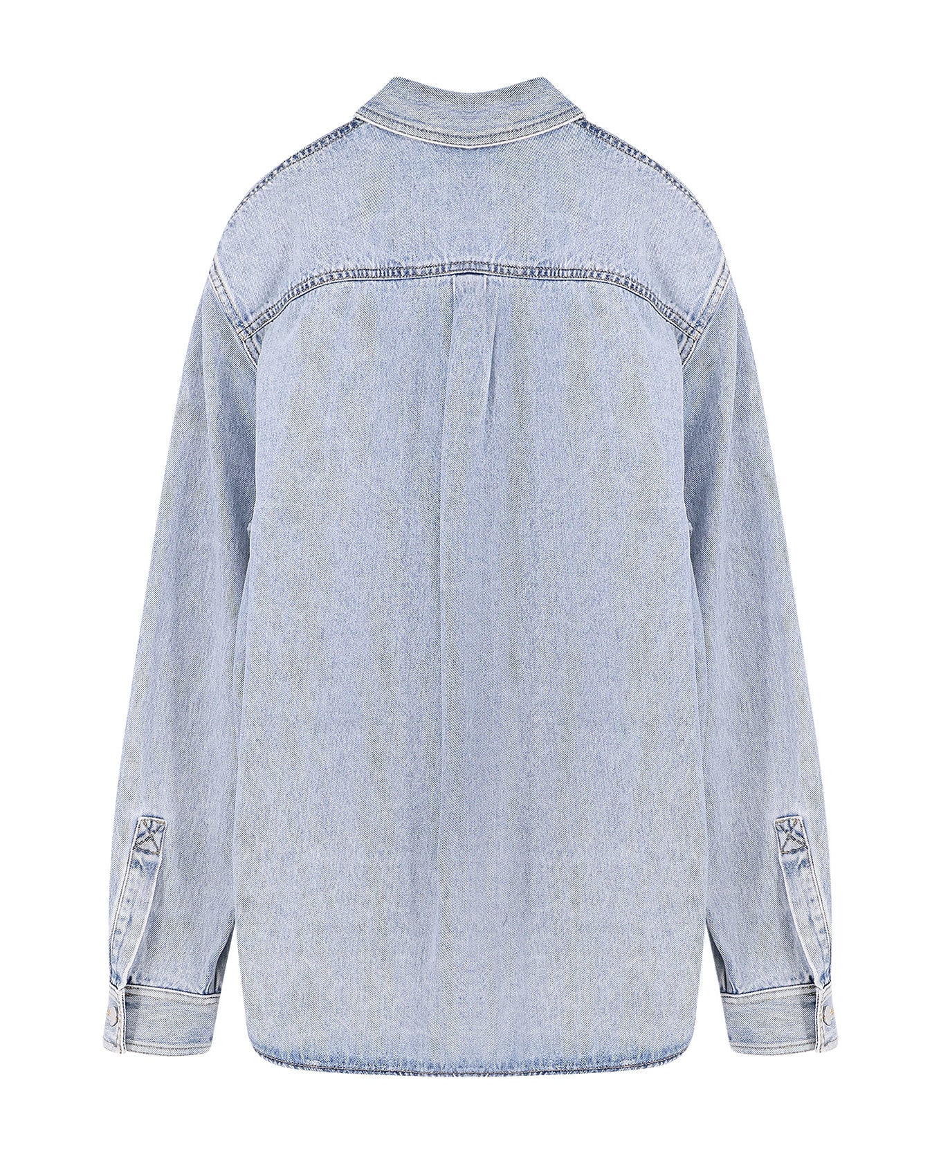 Gucci Denim Shirt With Gg Insert - LIGHT BLUE/MIX