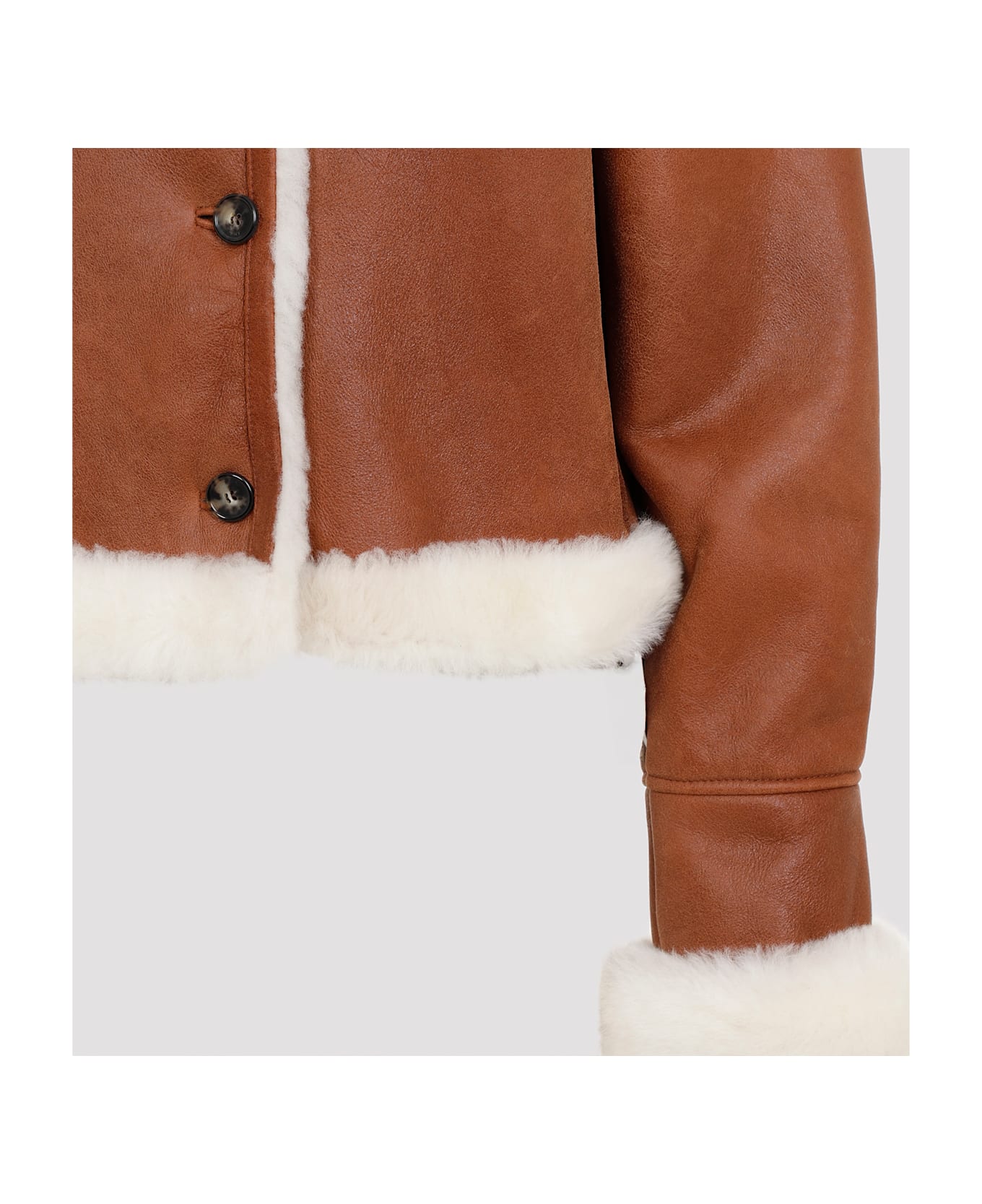 Loewe Long-sleeved Button-up Jacket - White Brown