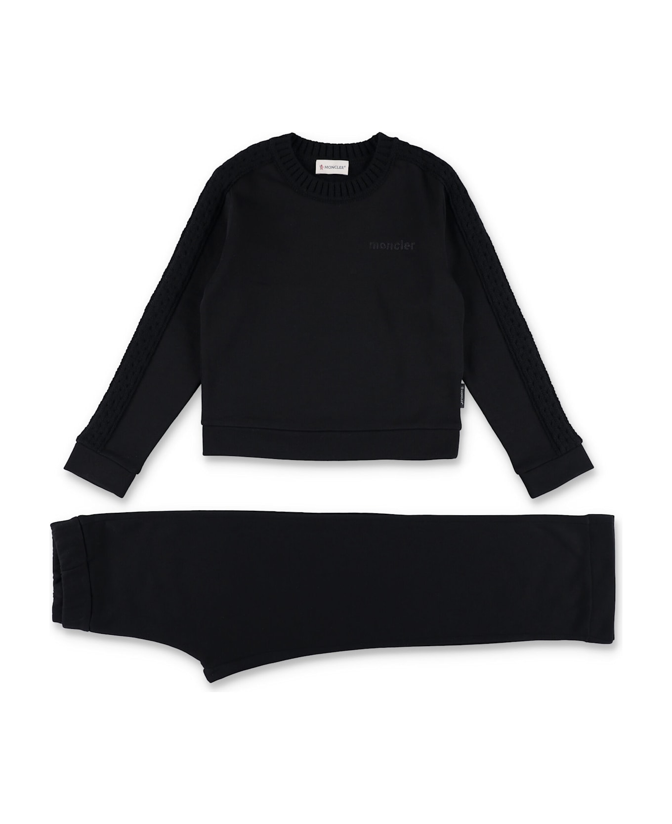 Moncler Kid - Wool-trimmed Cotton Tracksuit Set - BLACK