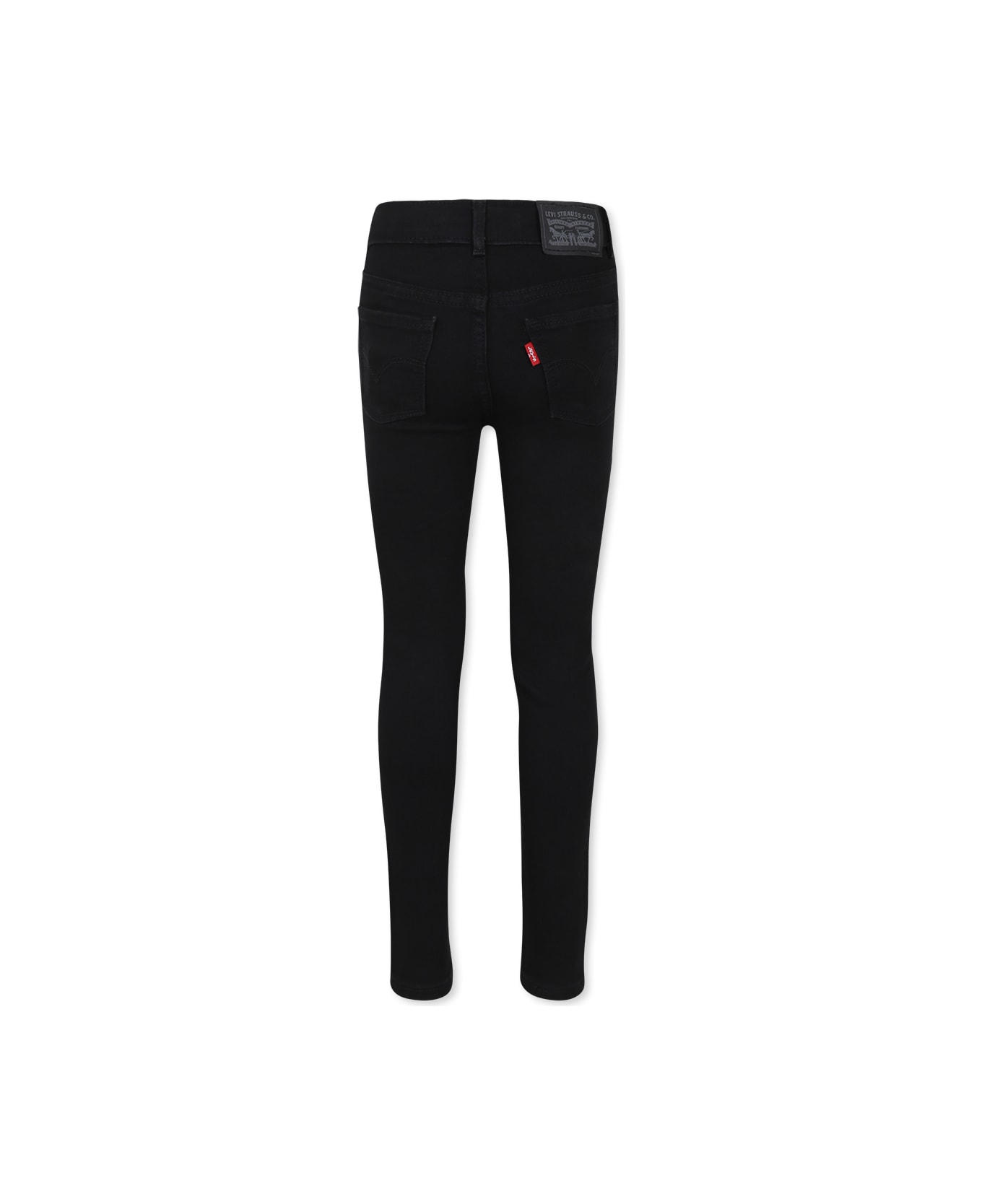 Levi's Black Jeans 710 For Girl With Logo Patch - Black