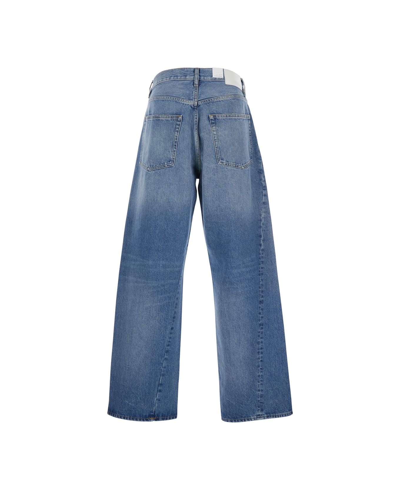 Sunflower Blue Five Pocket Jeans With Logo Patch On The Back In Denim Man - Blu