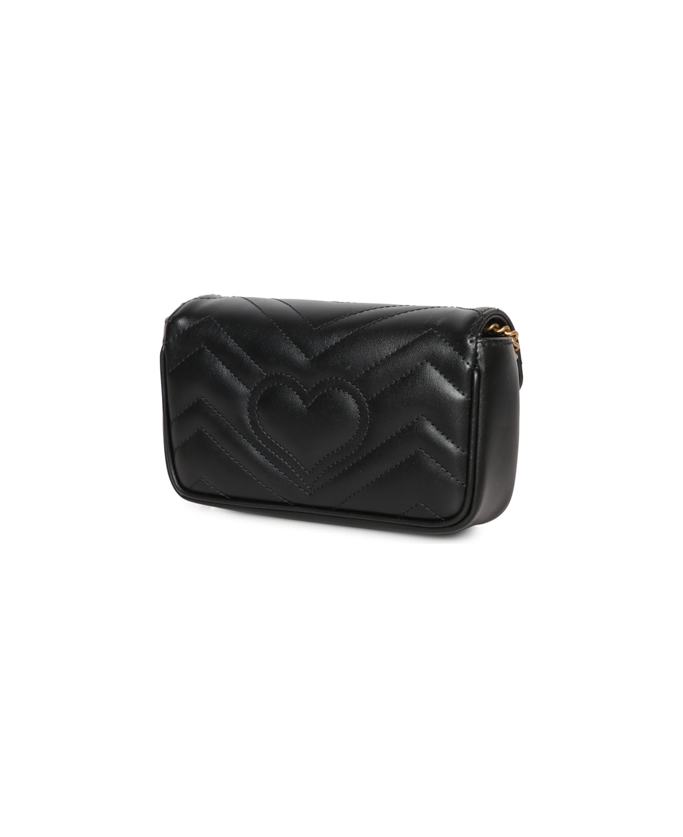 Gucci Gg Marmont Supermini Black Bag - Black