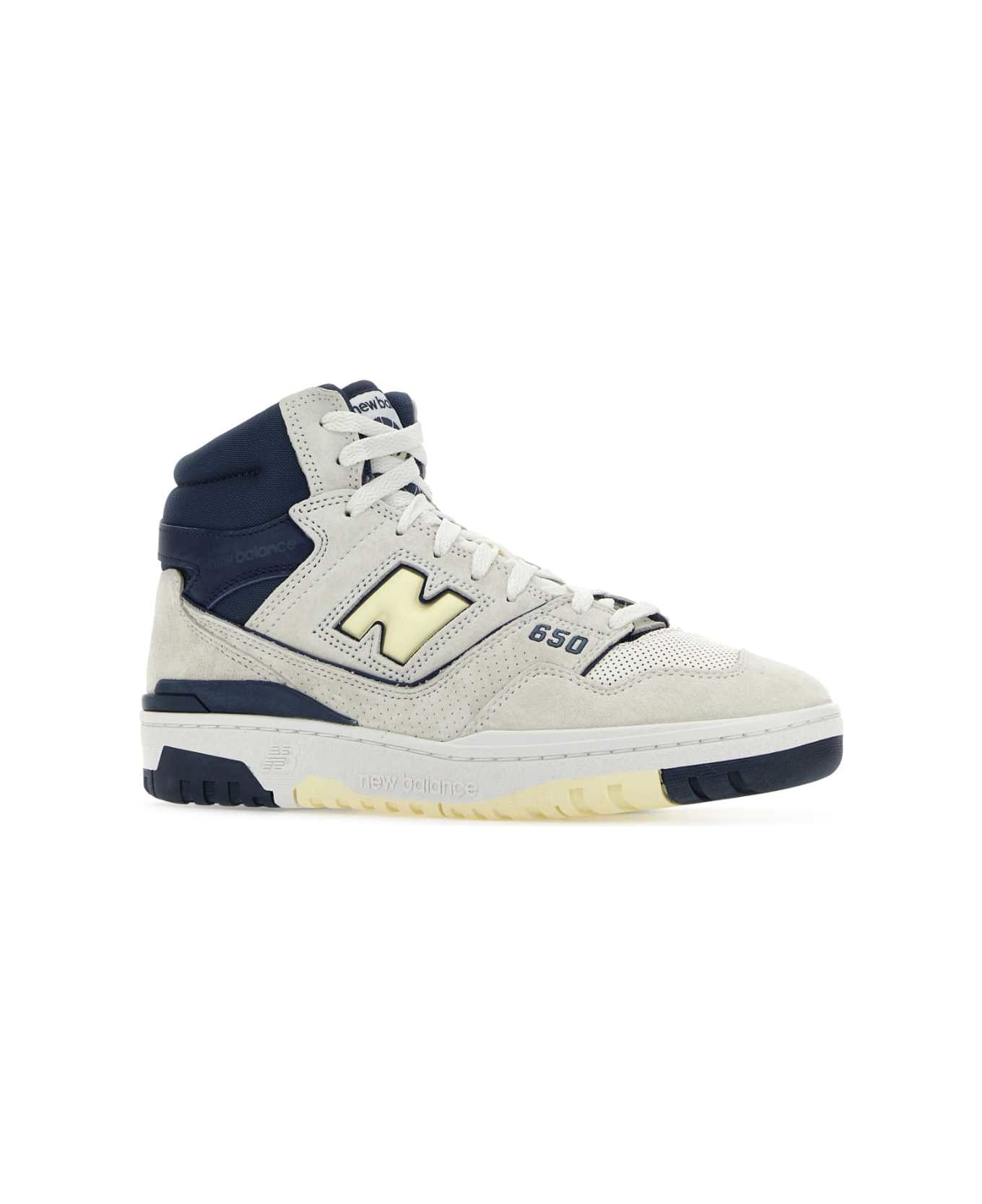 New Balance Multicolor Leather And Suede 650 Sneakers - SEASALT