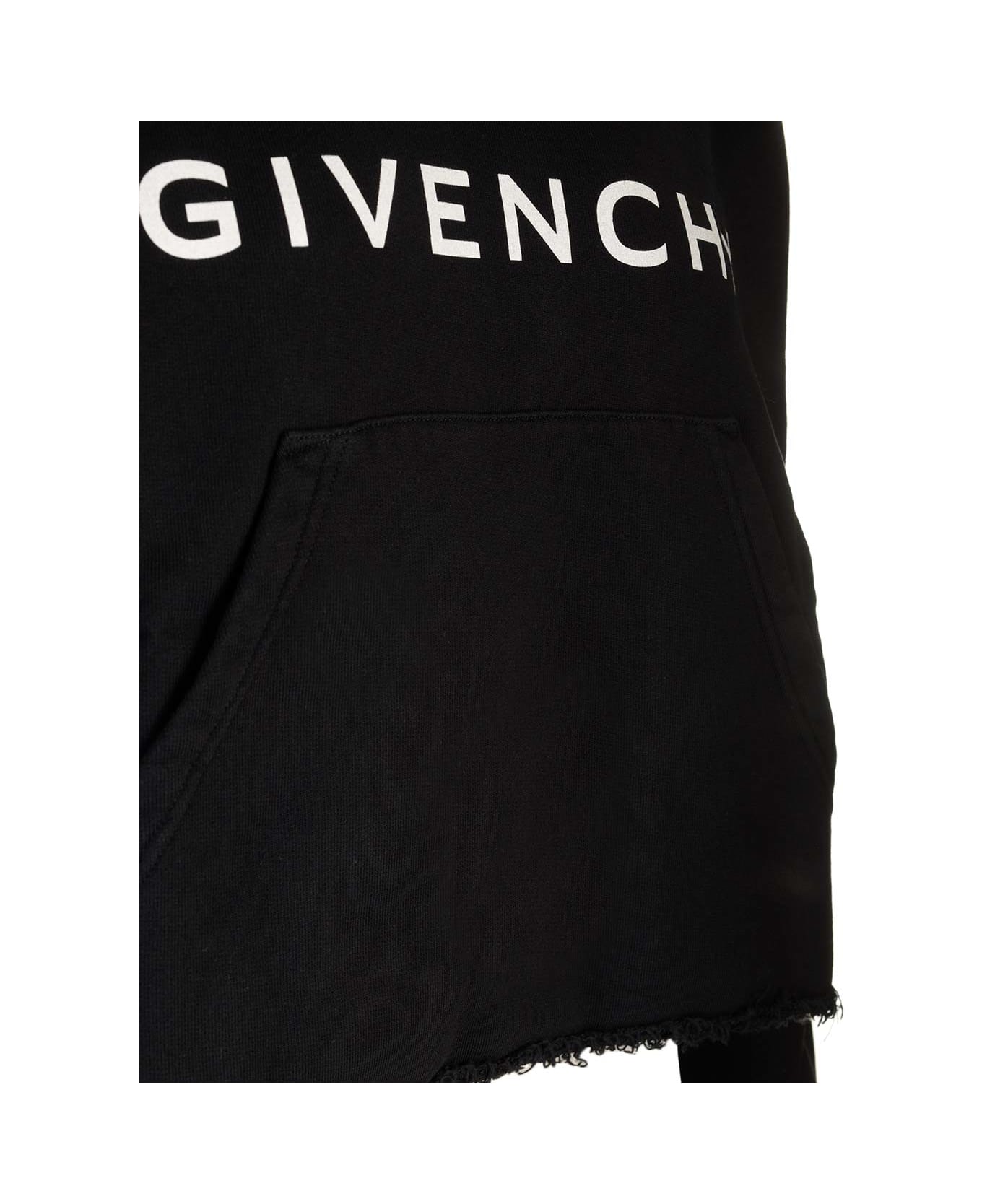 Givenchy Black Cropped Hoodie - Black