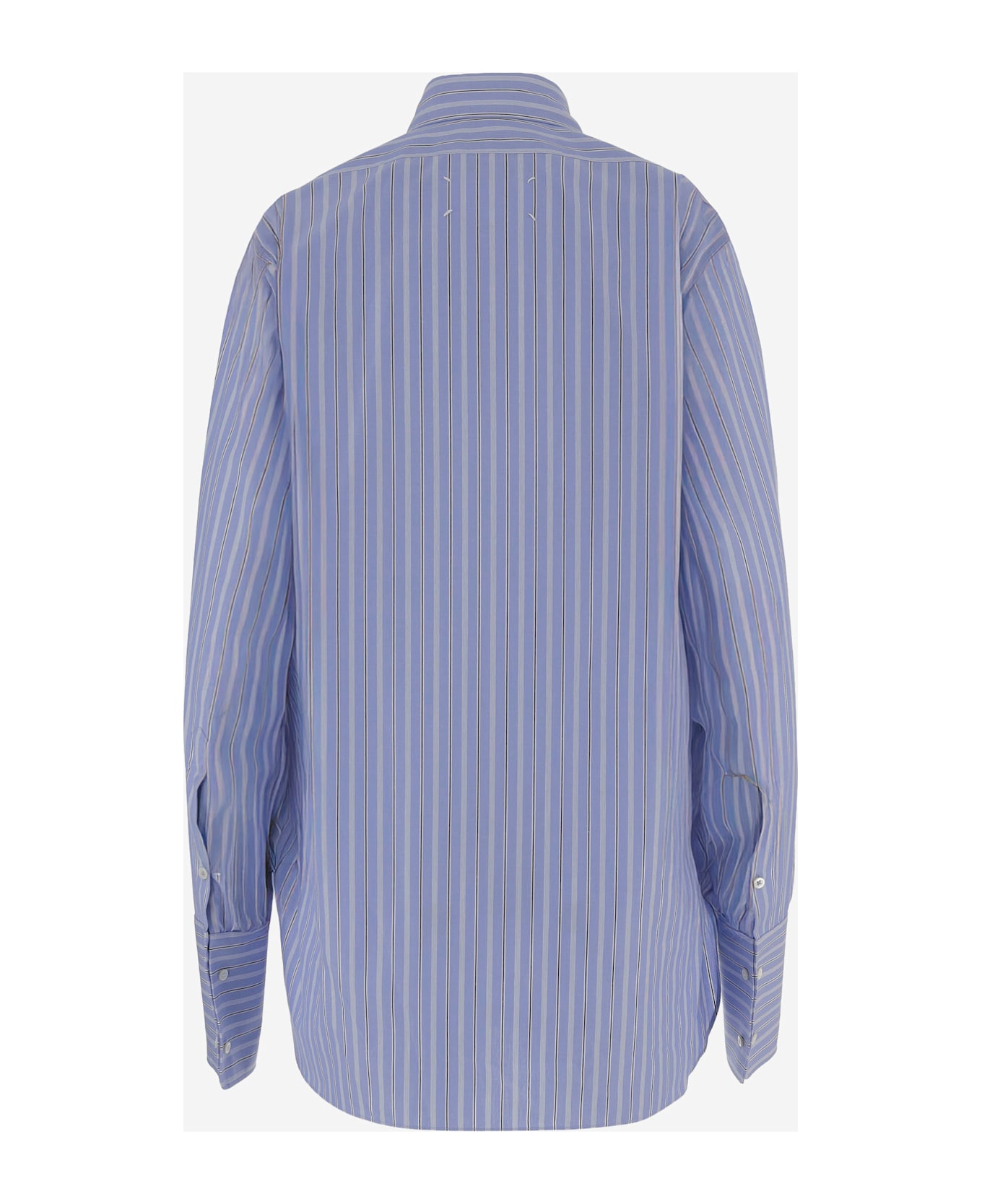 Maison Margiela Cotton Shirt With Striped Pattern - Clear Blue