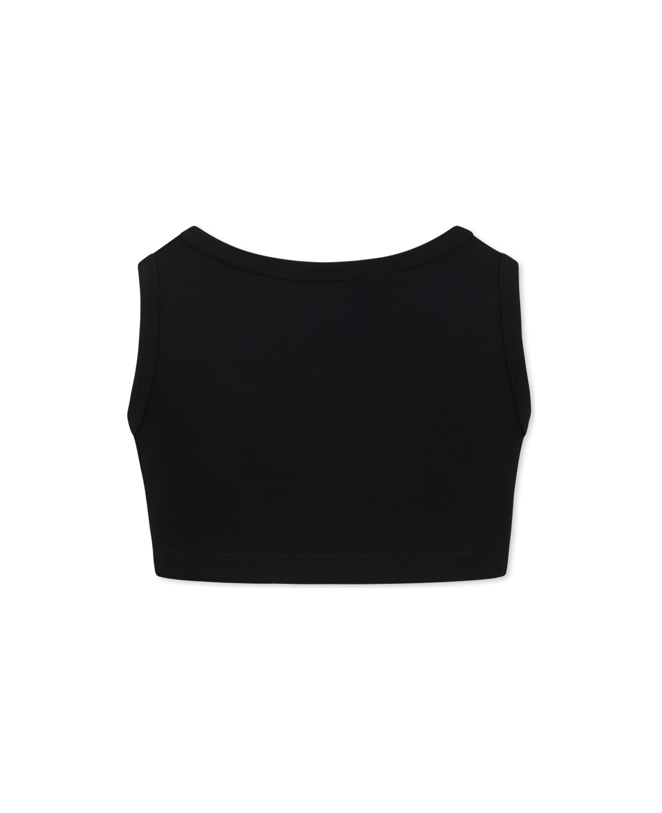 MSGM Balck Tank Top For Girl With Logo - Black