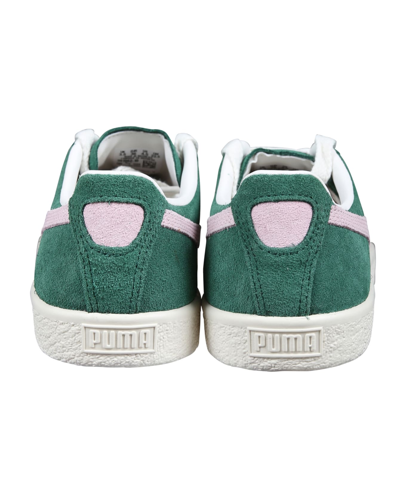 Puma Green Clyde Sneakers For Kids With Logo - Green