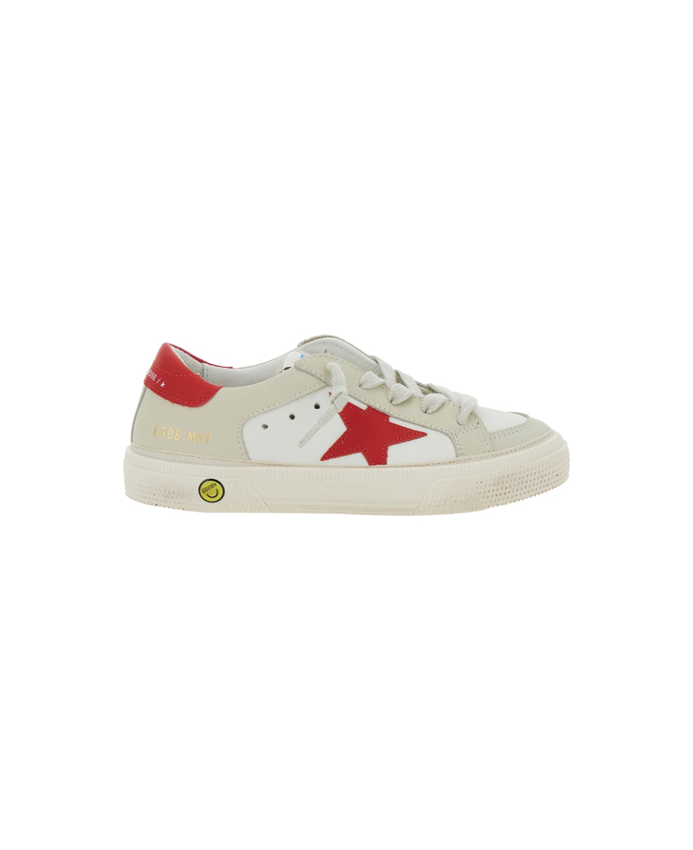 Golden Goose May Leather And Nabuk Upèper Leather Star And Heel - Include Gyf E Gtf - White