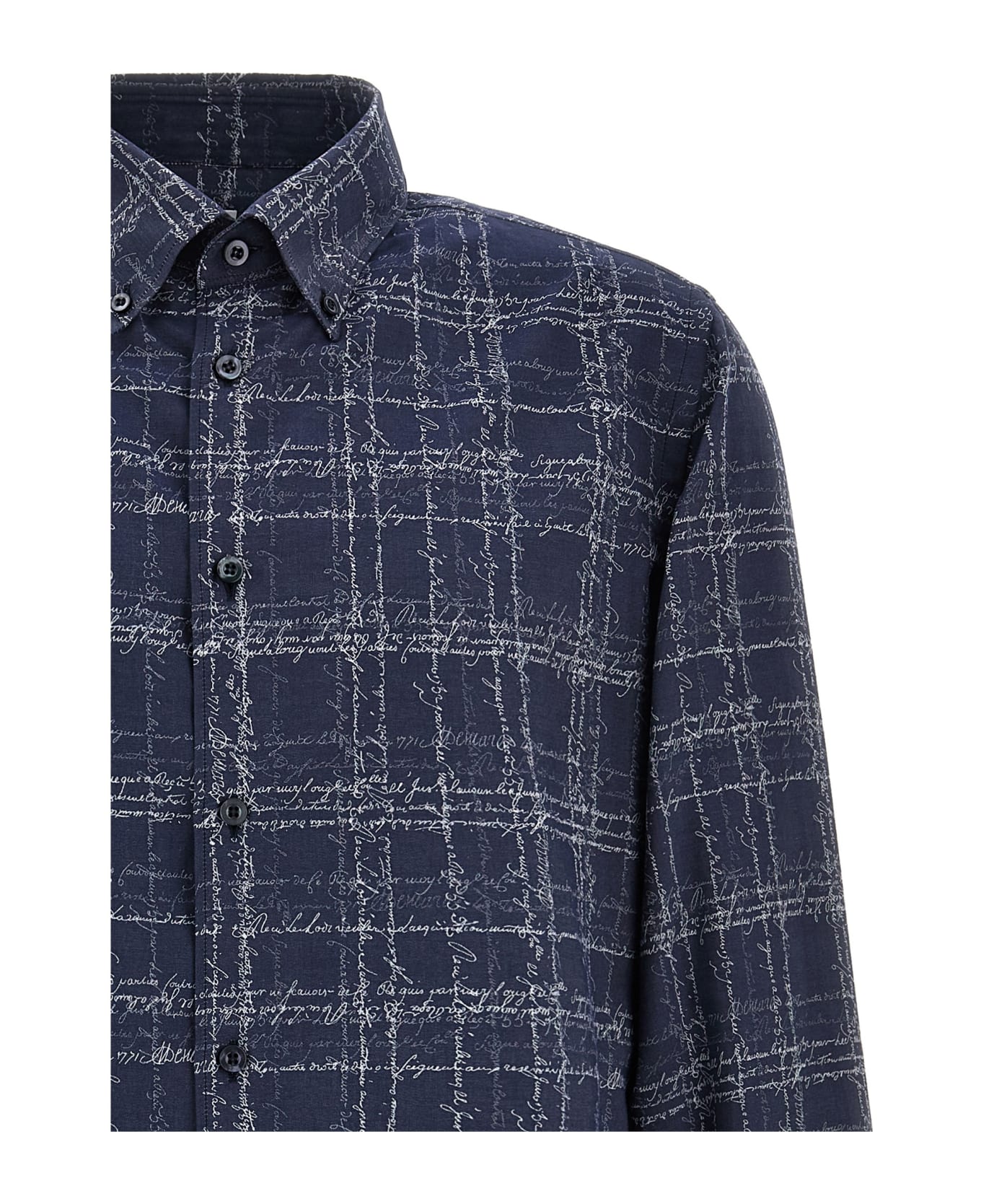 Berluti 'alessandro Scritto Checks' Shirt - Blue