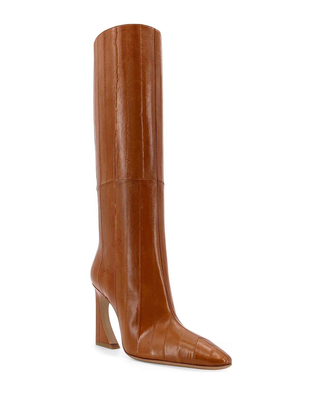 Fendi Arco Hagfish Leather Boots - Beige