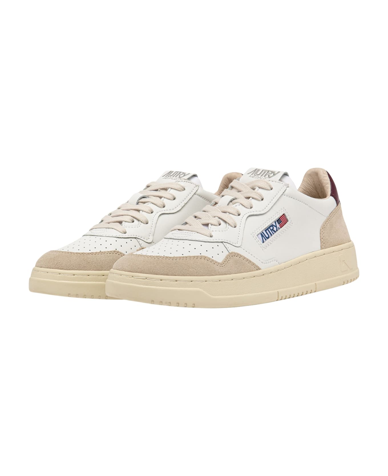 Autry Medalist Low Leat Suede Wht Burgund - Wht Burgund