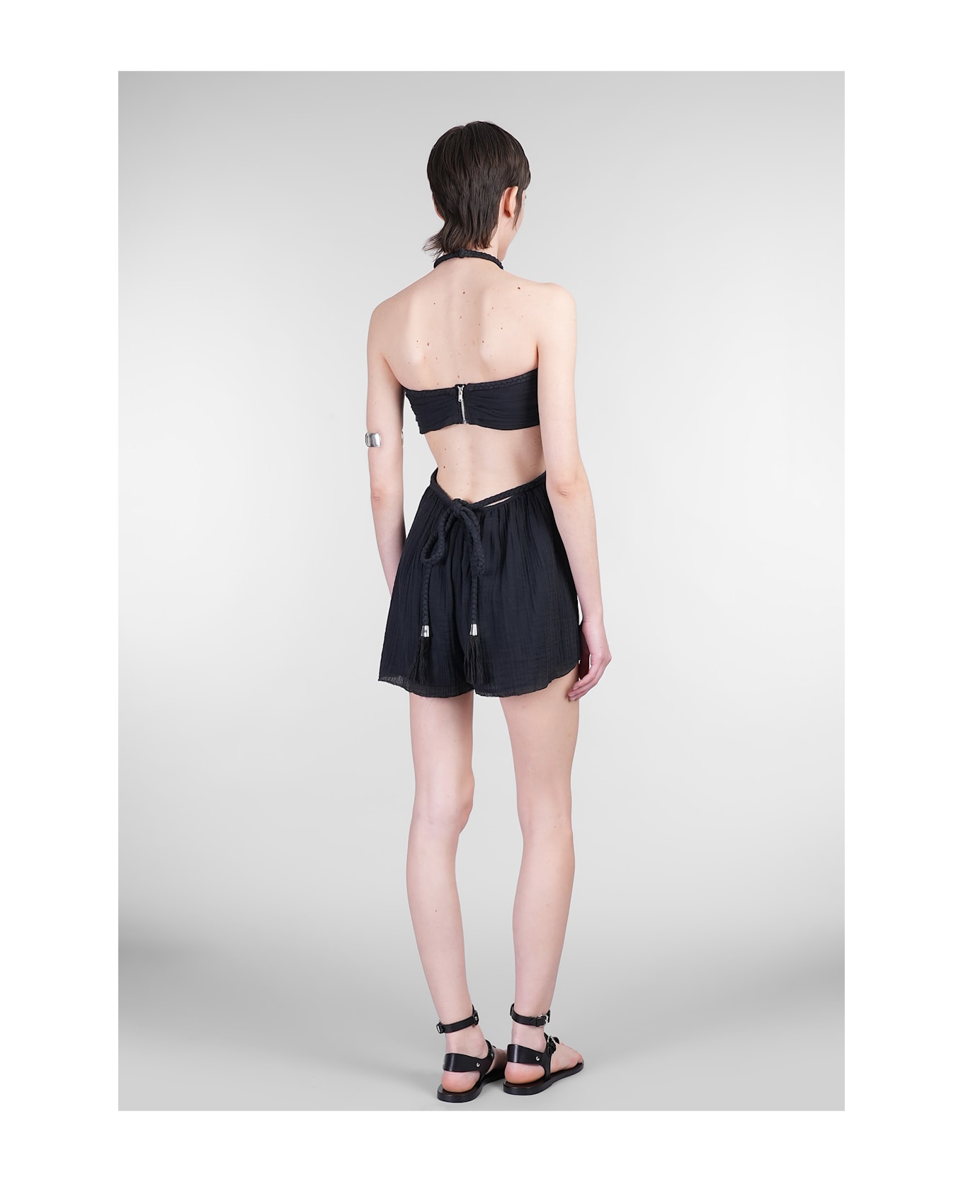 Isabel Marant Jessie Jumpsuit In Black Cotton - black