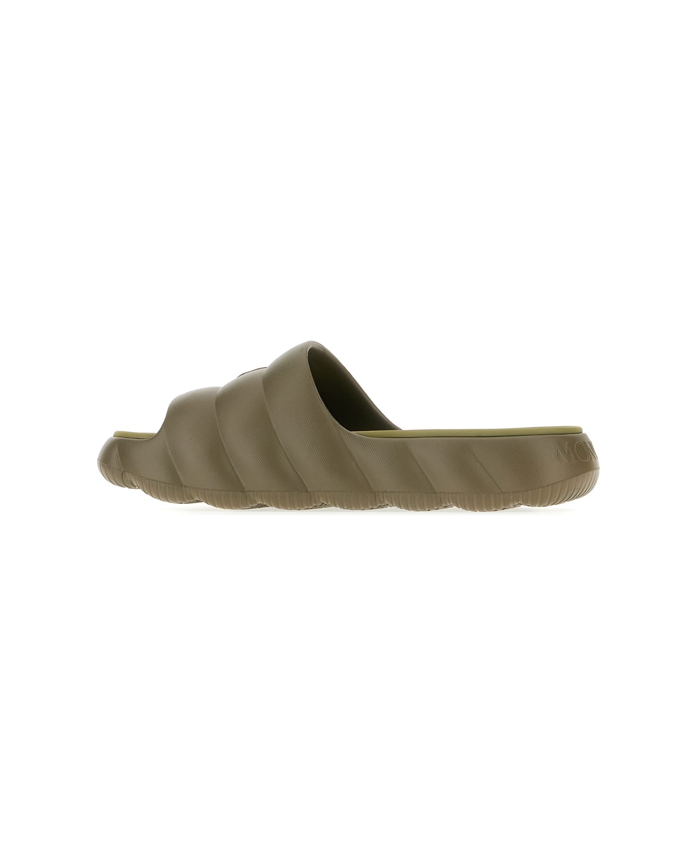 Moncler Military Green Rubber Lilo Slippers - Army green