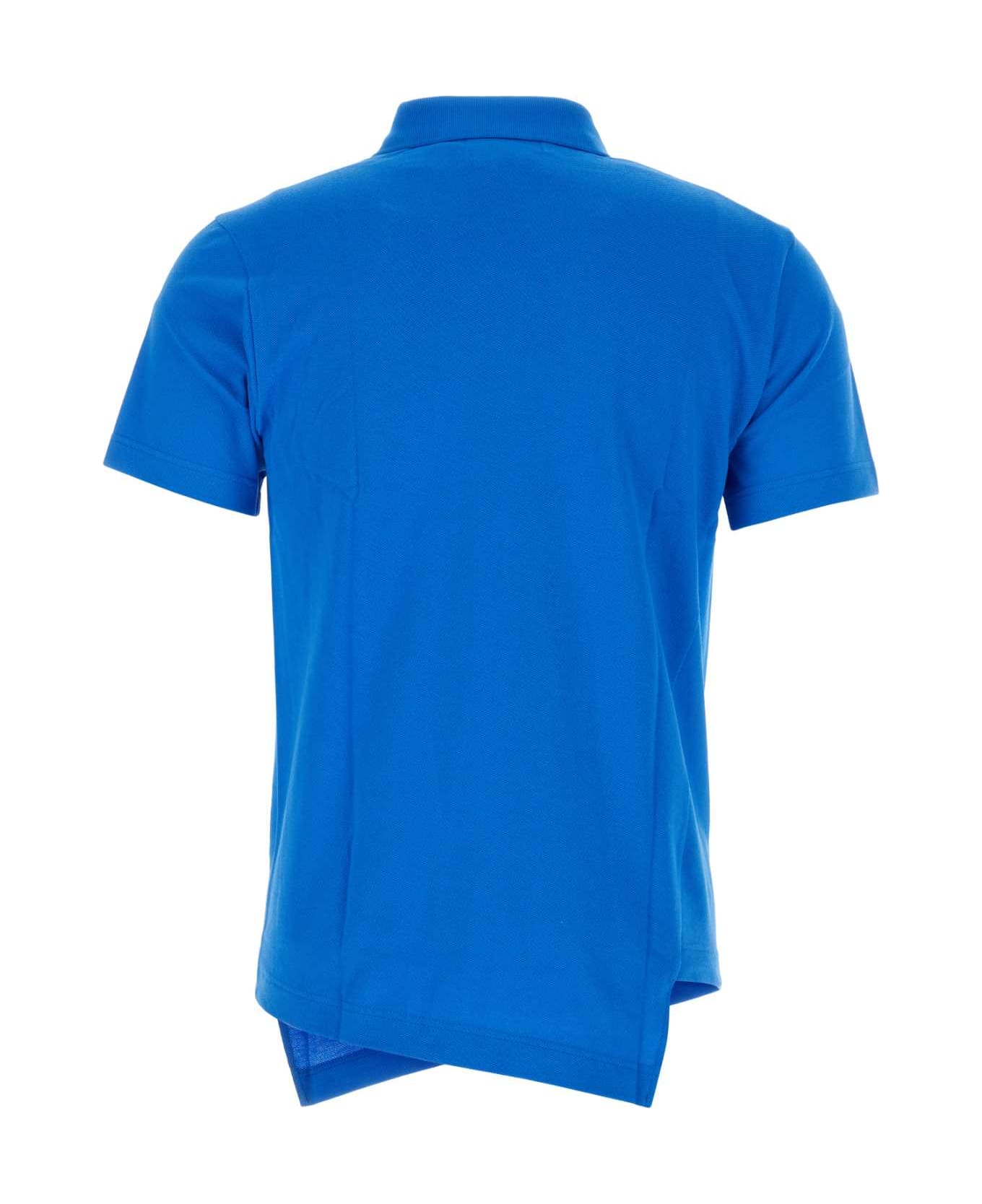 Comme des Garçons Shirt Cerulean Blue Piquet Comme Des Garã§ons Shirt X Lacoste Polo Shirt - BLUE
