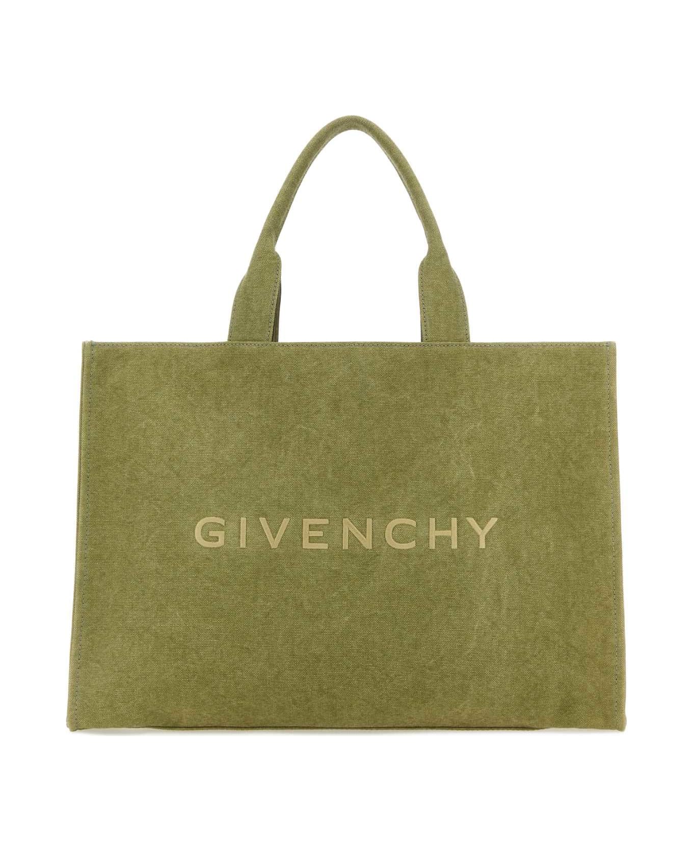 Givenchy Khaki Canvas Givenchy Shopping Bag - KHAKI