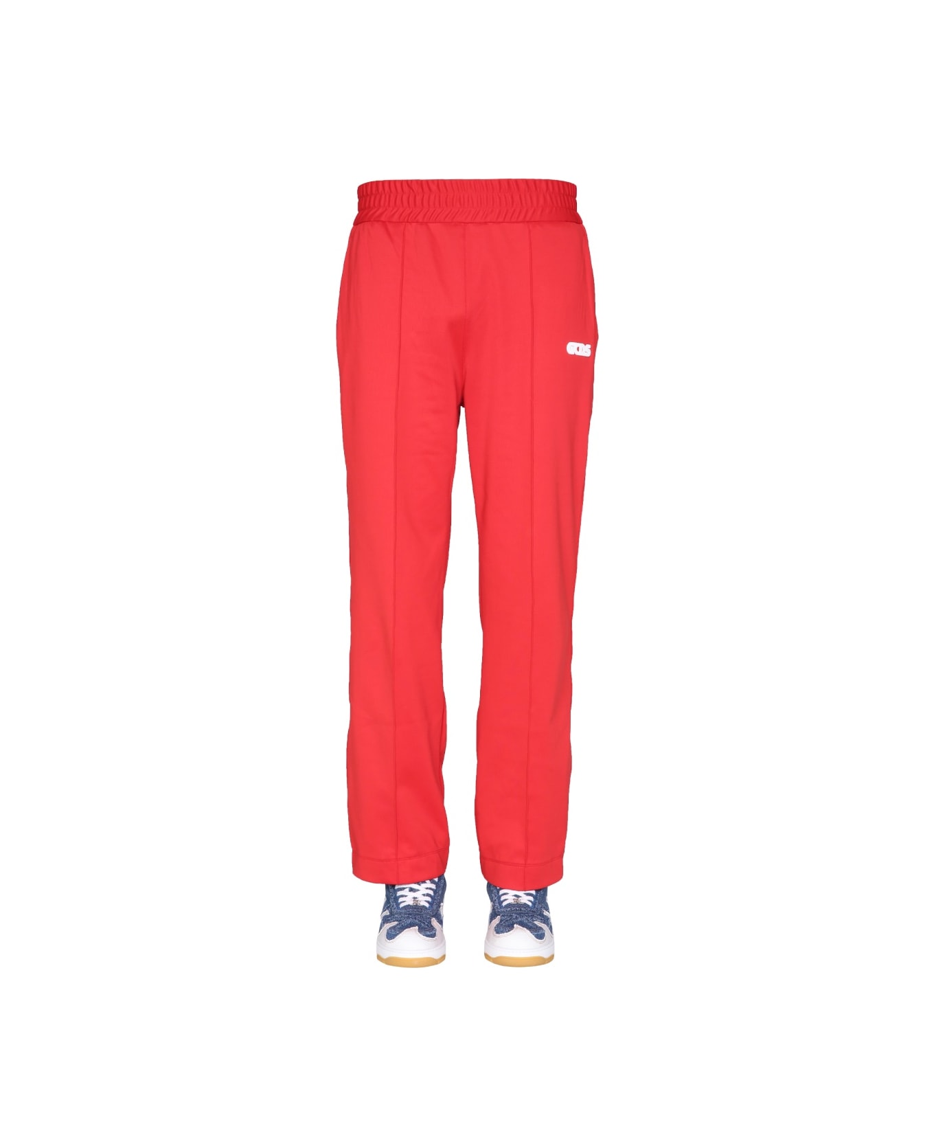 GCDS Jogging Pants With "chain" Print - RED