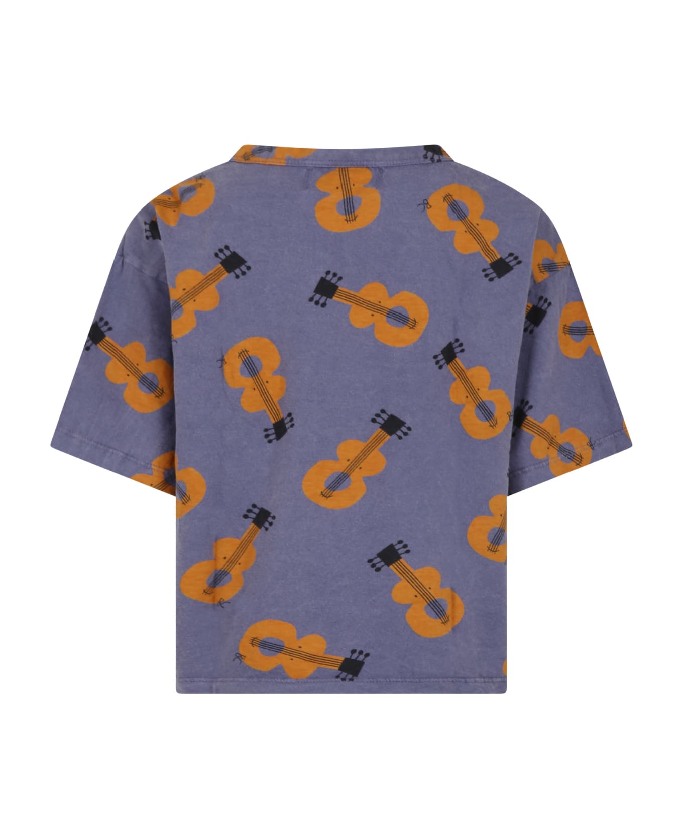 Bobo Choses Purple T-shirt For Kids With Guitars - Violet Tシャツ＆ポロシャツ