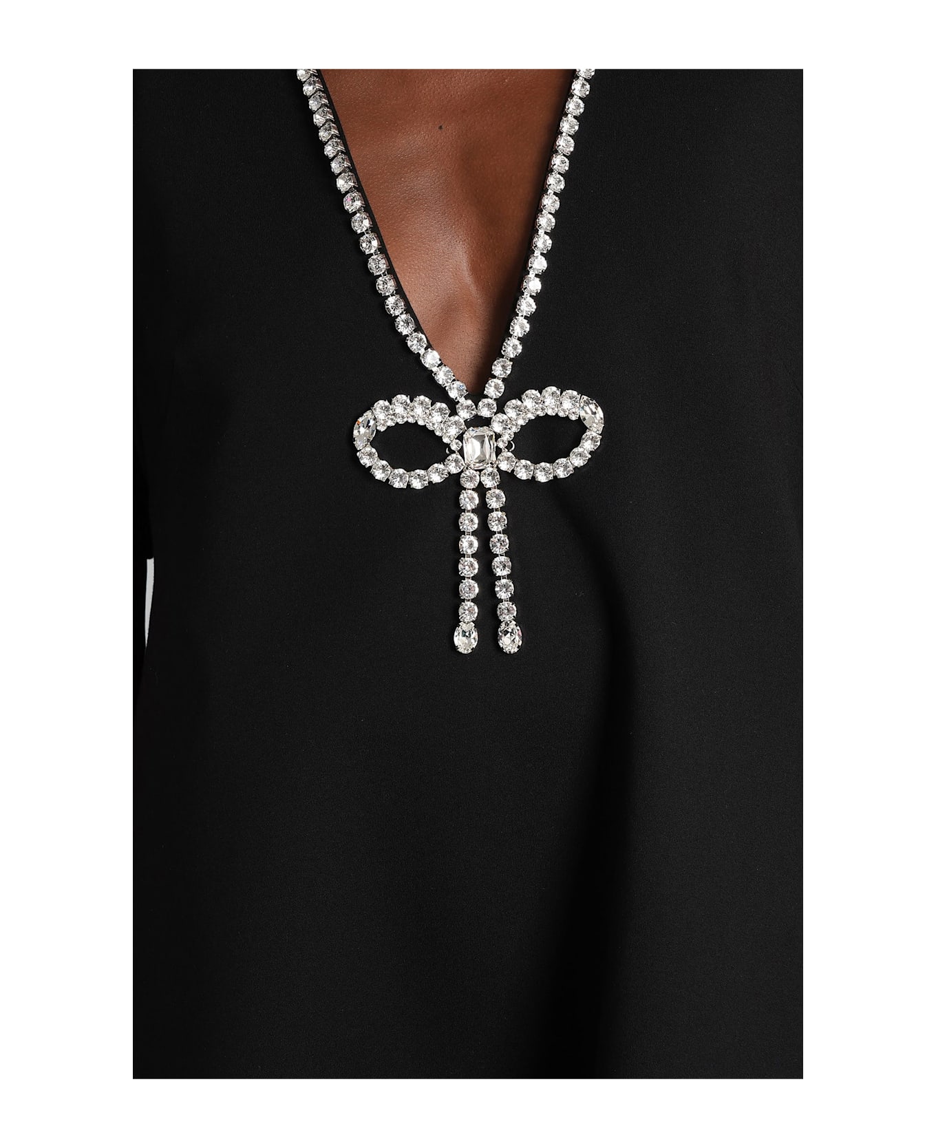 AREA Mini Dress In Black Rayon - black