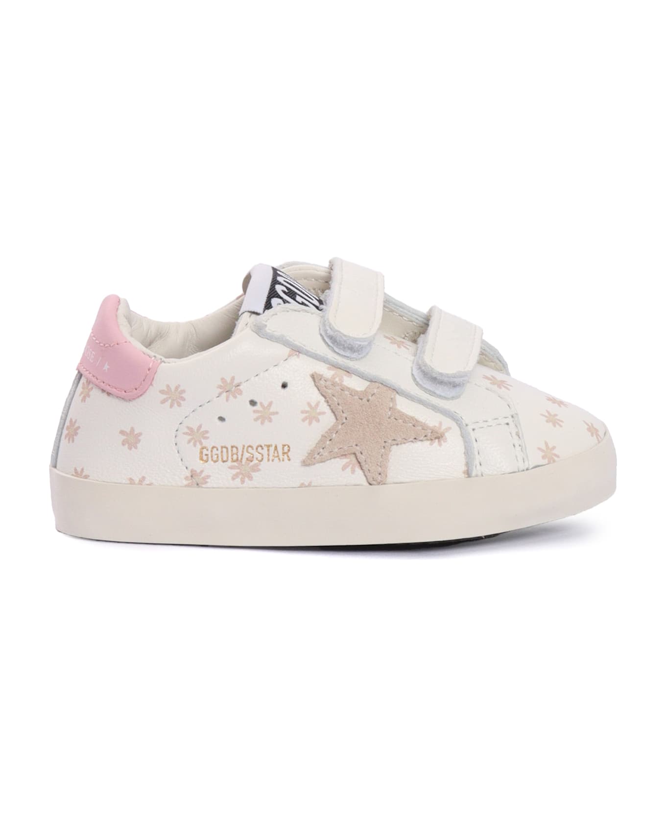 Golden Goose Baby School Nappa Upper With Prints Suede Star Leather Heel Sneakers - WHITE