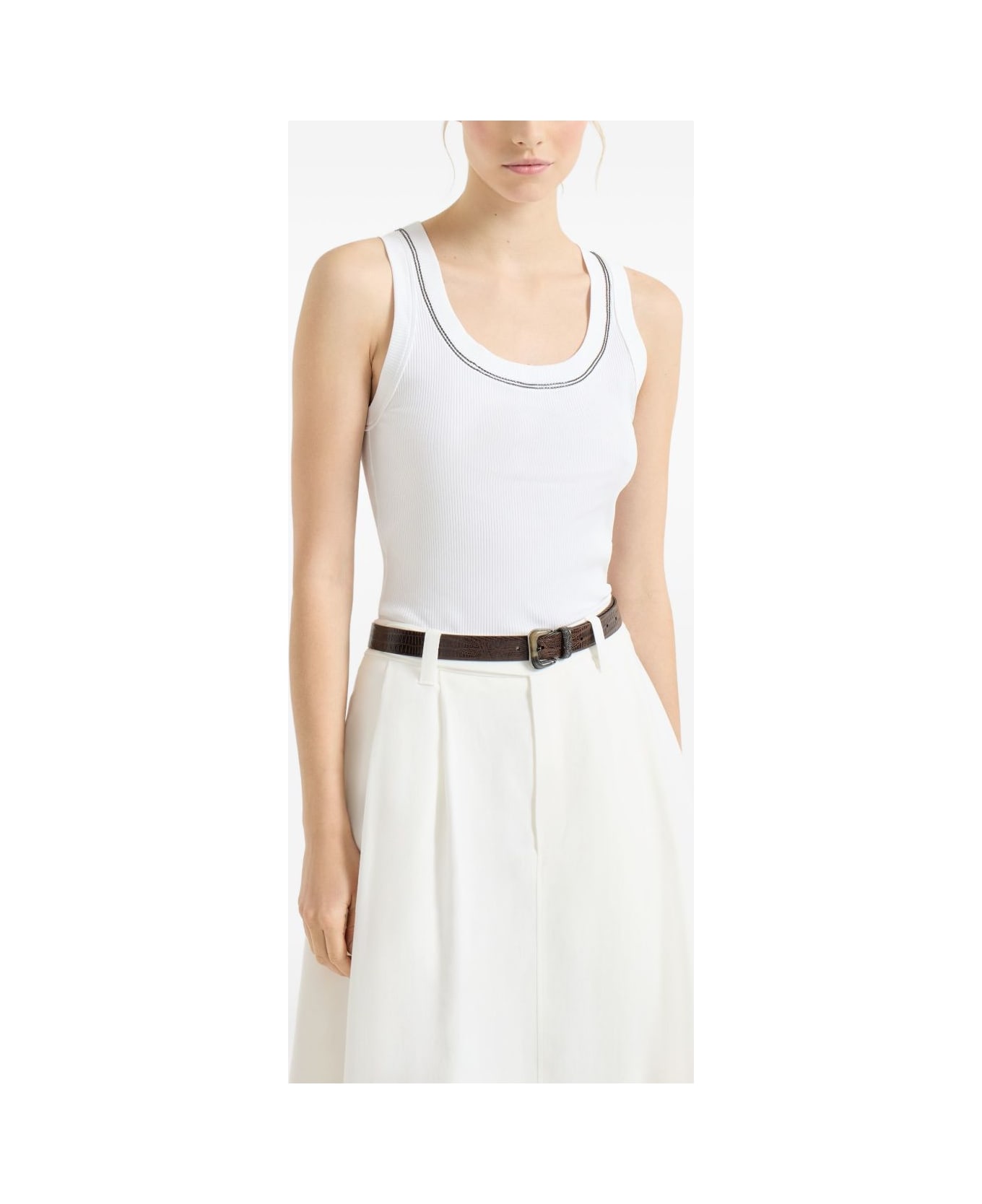 Brunello Cucinelli Cotton Tank Top - White