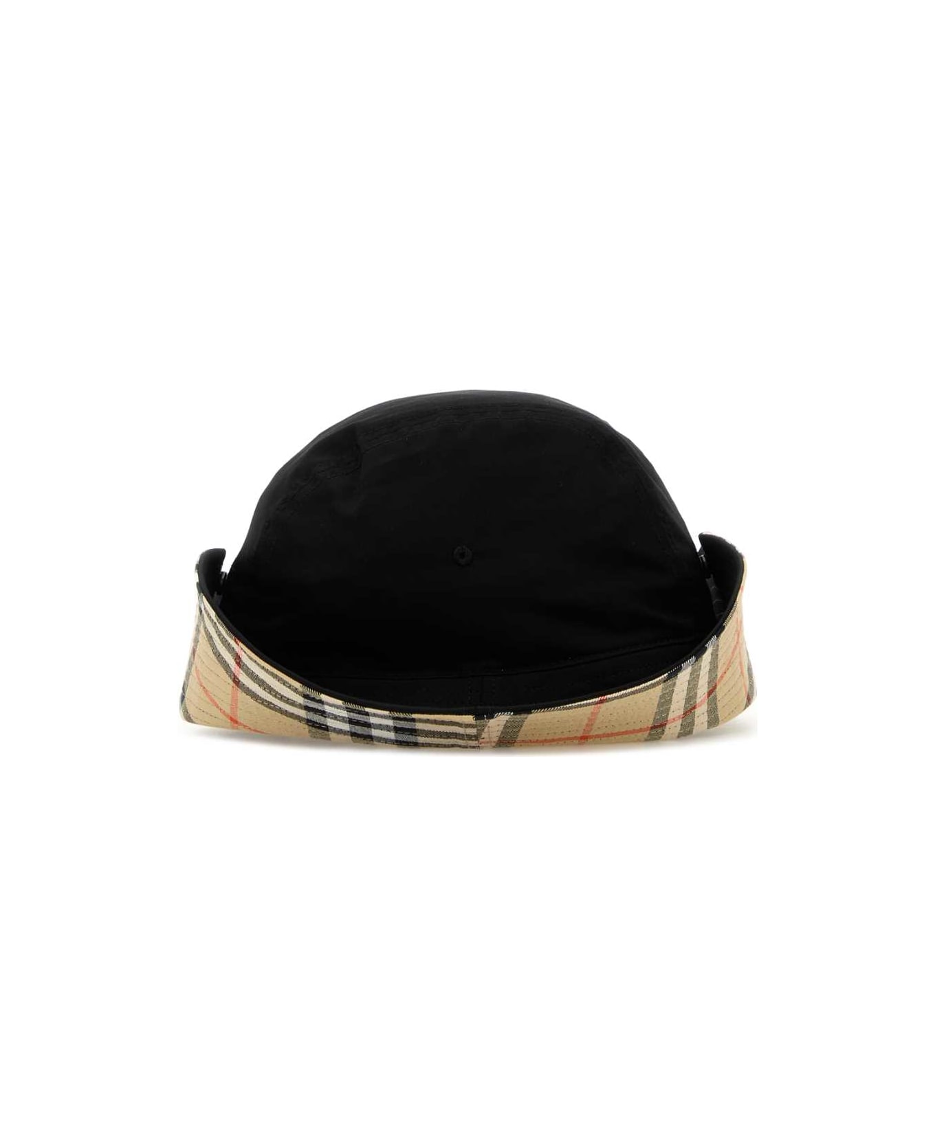 Burberry Black Cotton Bucket Hat - BLACK