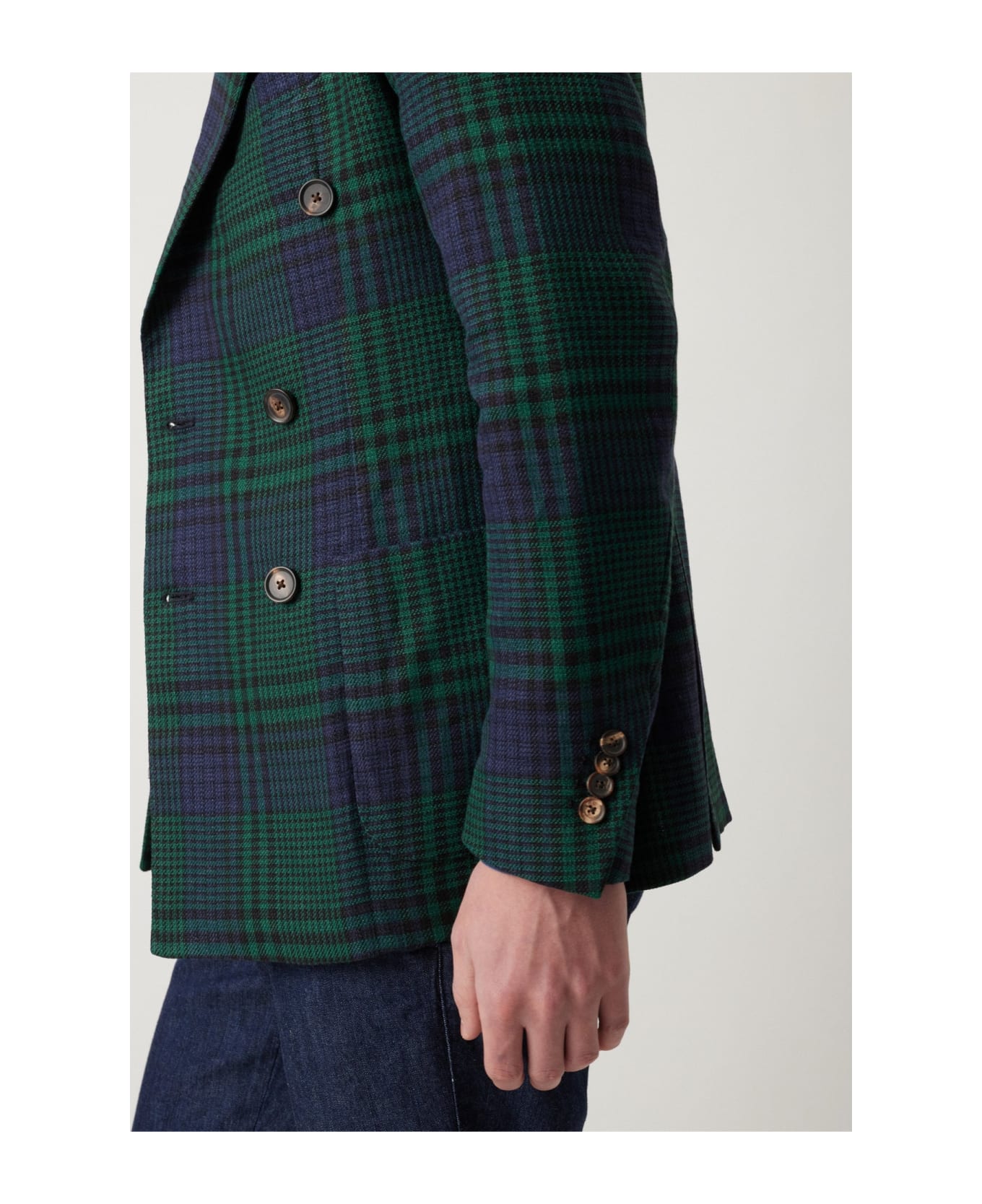 doppiaa Aaradeo Tartan Double-breasted Jacket