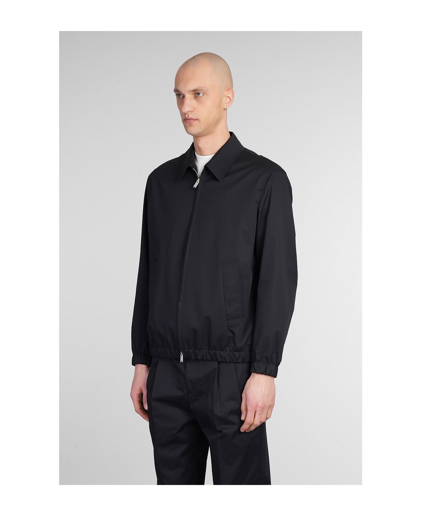 Lardini Casual Jacket In Black Cotton - black