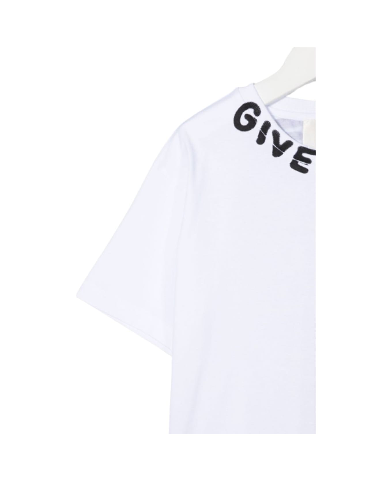 Givenchy White Cotton T-shirt With Logo Print Kids Boy