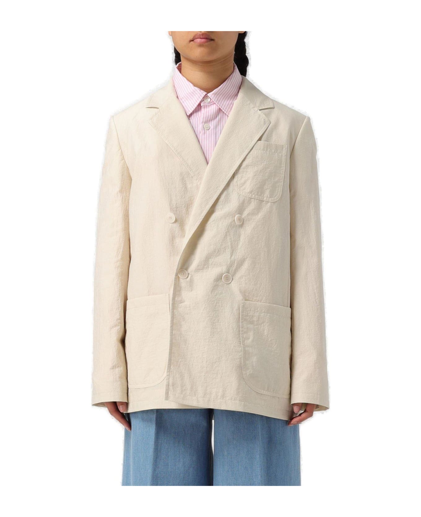 A.P.C. Double-breasted Tailored Blazer - NEUTRALS