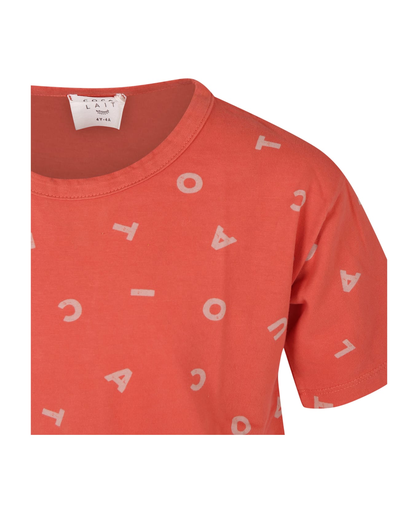 Coco Au Lait Red T-shirt For Kids With Logo - Red