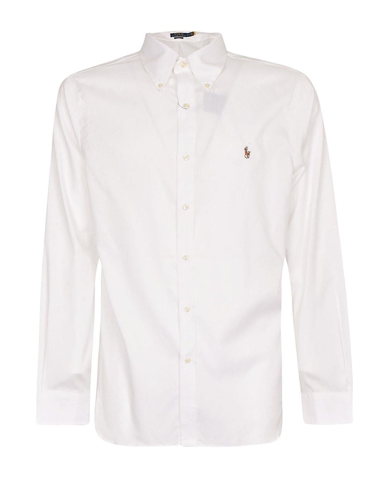 Polo Ralph Lauren Polo Logo Embroidered Buttoned Shirt Polo Ralph Lauren - WHITE