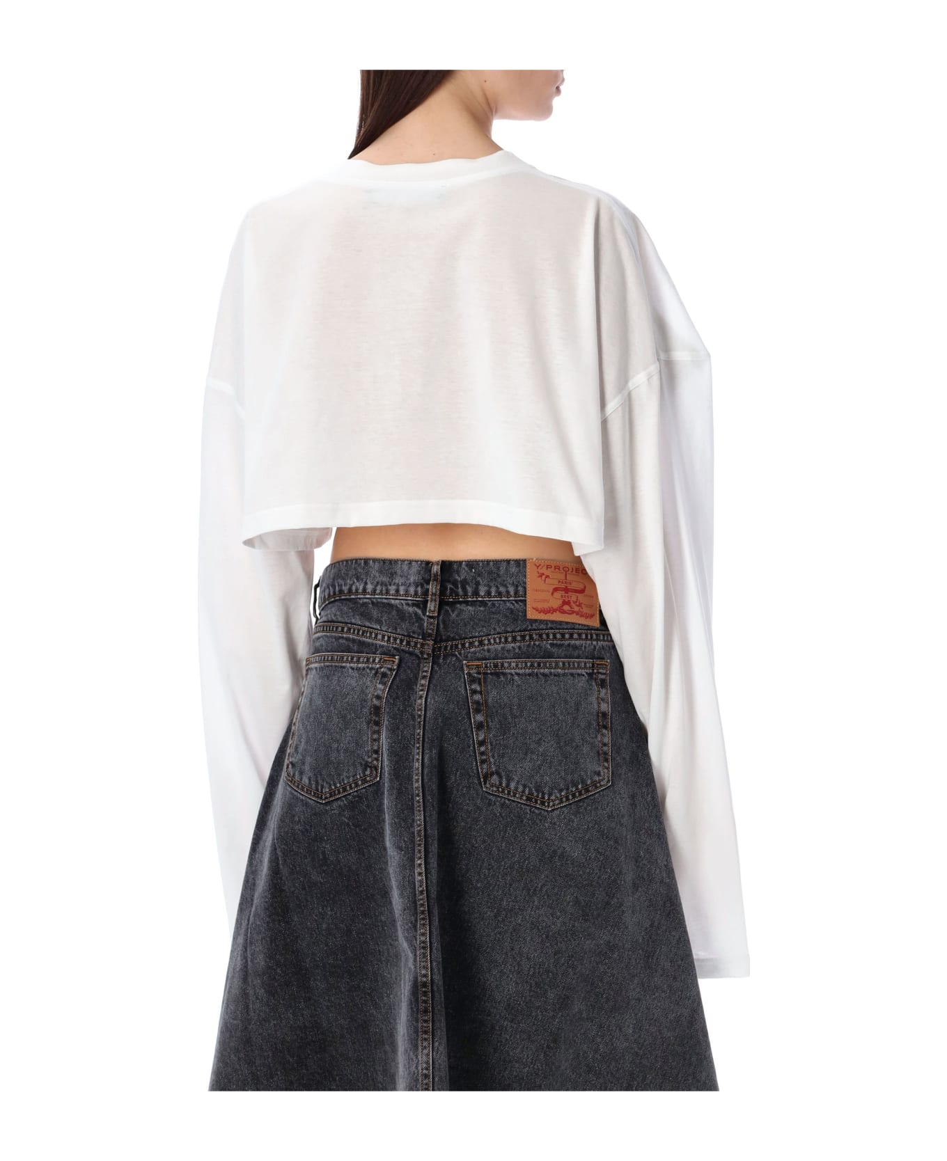 Y/Project Logo Band Crop Top - OPTIC WHITE
