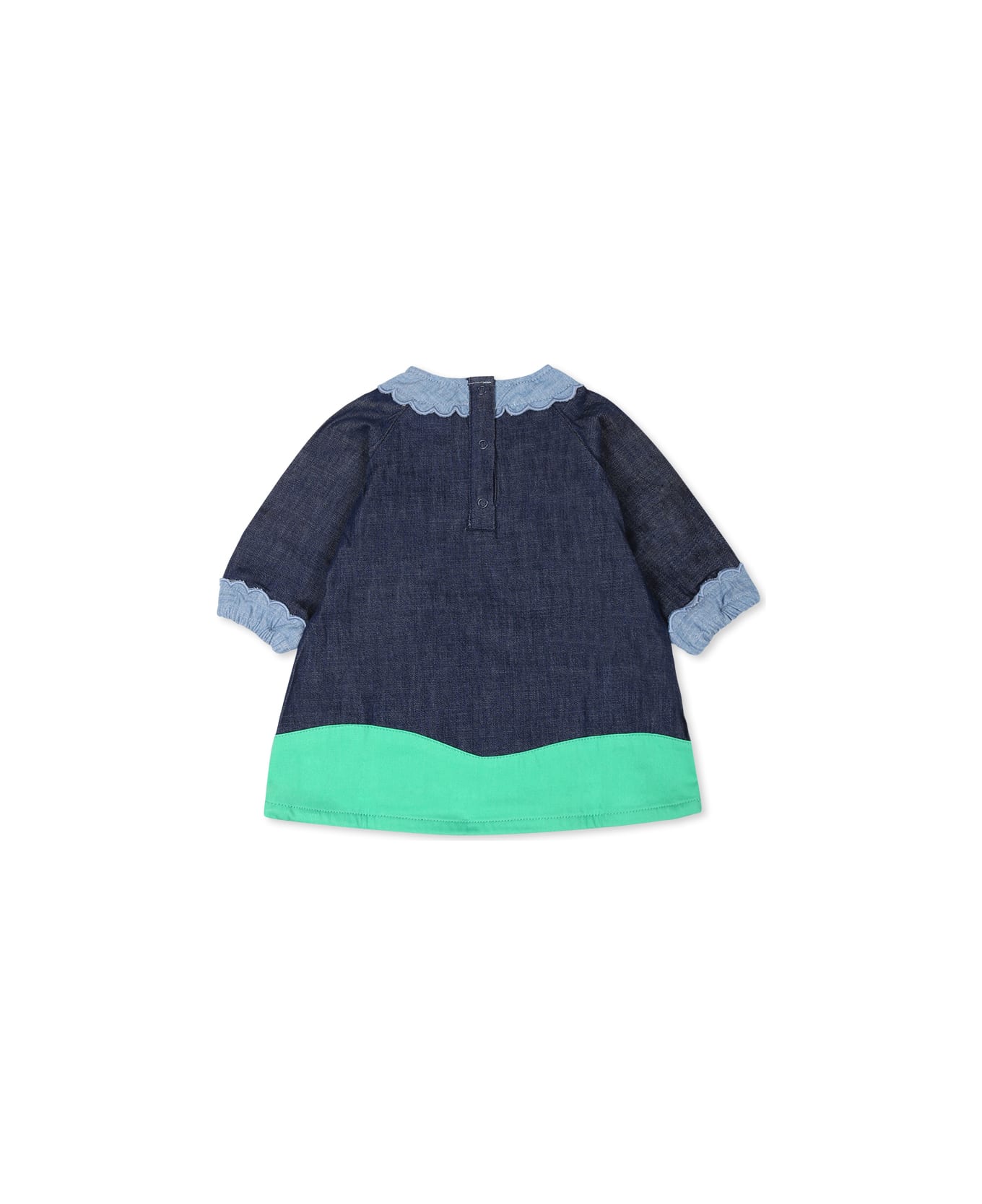 Stella McCartney Kids Blue Dress For Baby Girl With Windows - Denim