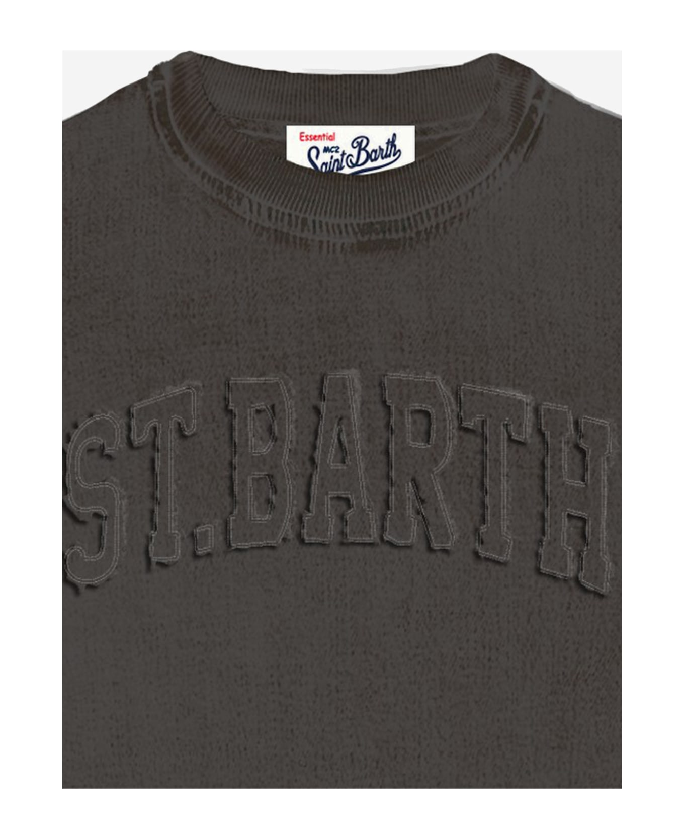 MC2 Saint Barth Cotton Sweatshirt With Front Embroidery - Grey