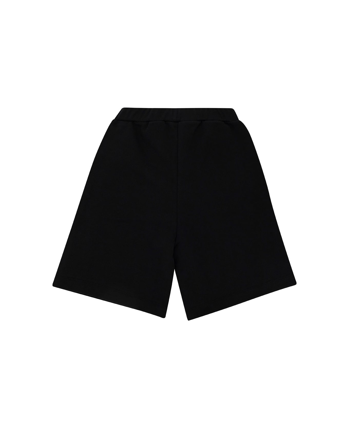 Marni Black Shorts With Contrasting Logo Print In Cotton Boy - Black