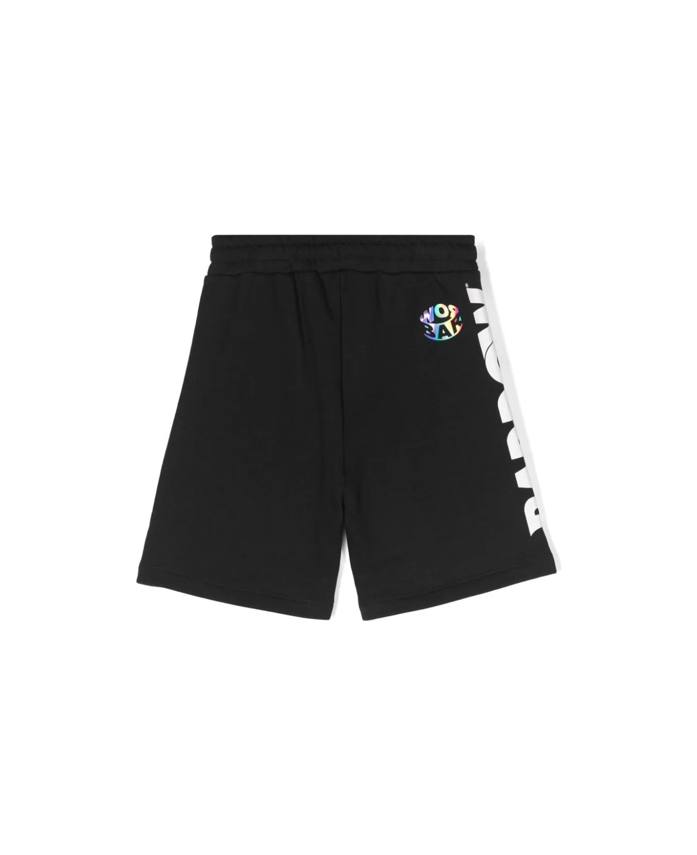 Barrow Black Sports Shorts With Logo And Lettering - Black