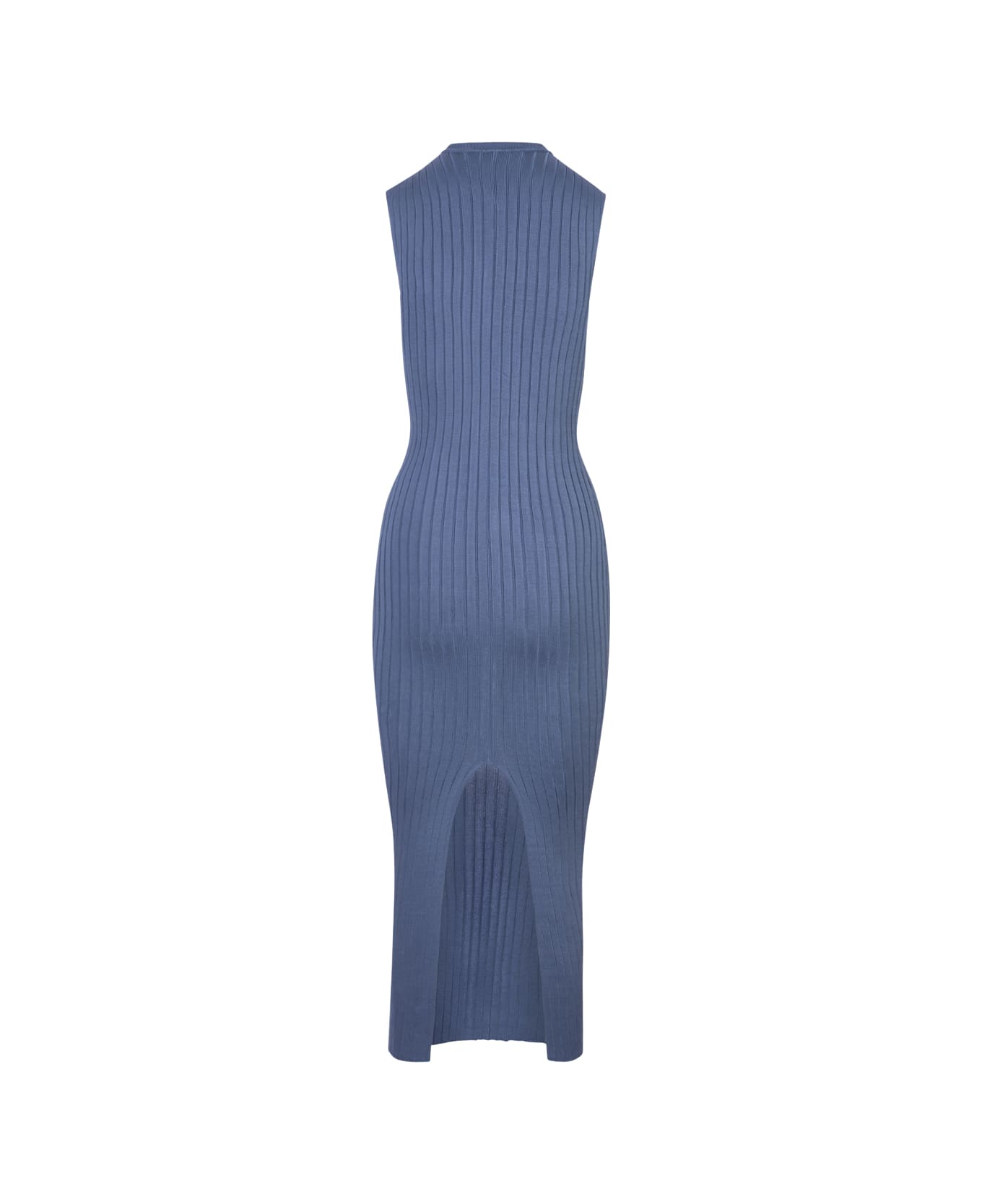 Marni Light Blue Long Sleeveless Ribbed Knit Dress - Blue ワンピース＆ドレス