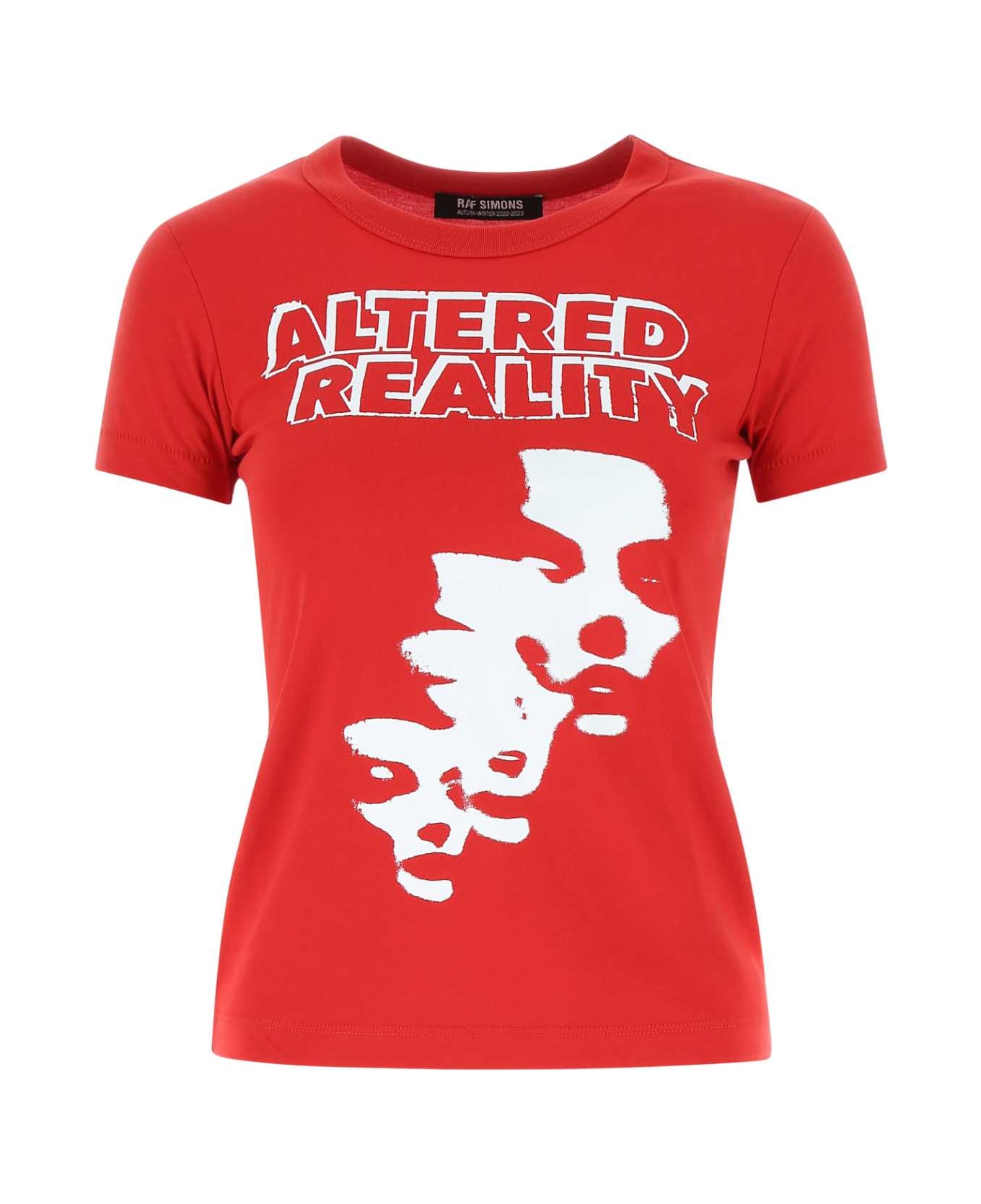 Raf Simons Red Cotton T-shirt - 0030