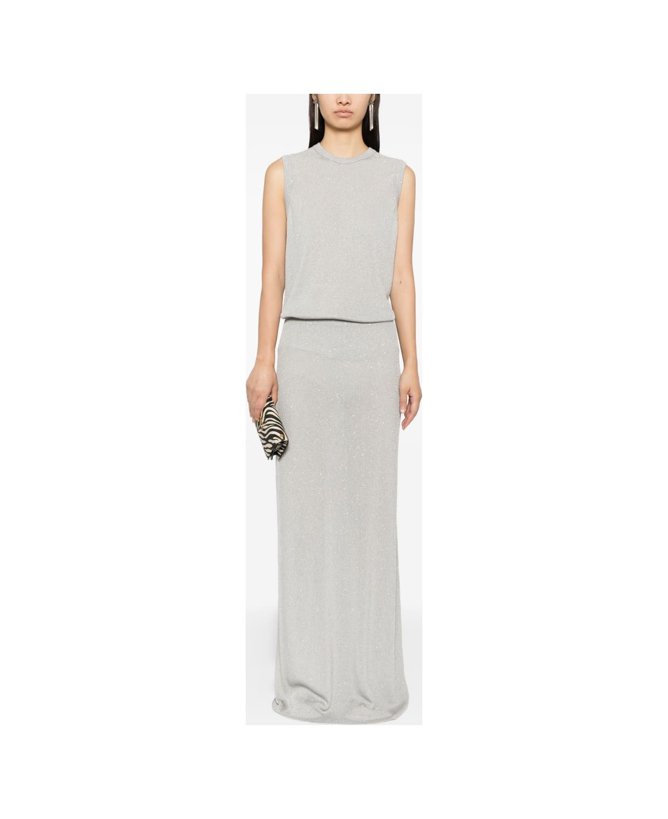 Tom Ford Sequined Long Skirt - Silver