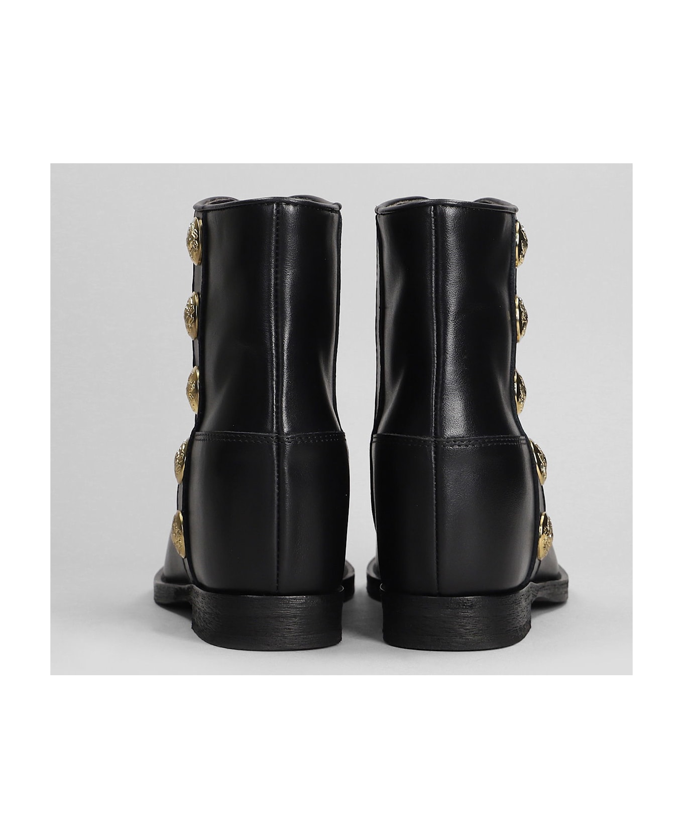 Via Roma 15 Ankle Boots Inside Wedge In Black Leather - black