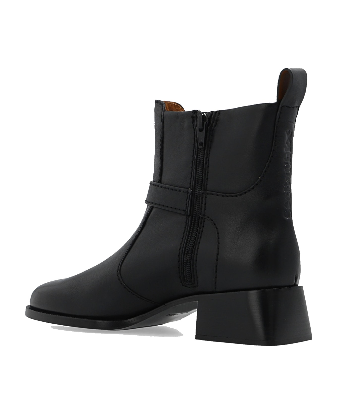 See by Chloé Lory Leather Ankle Boots - Black