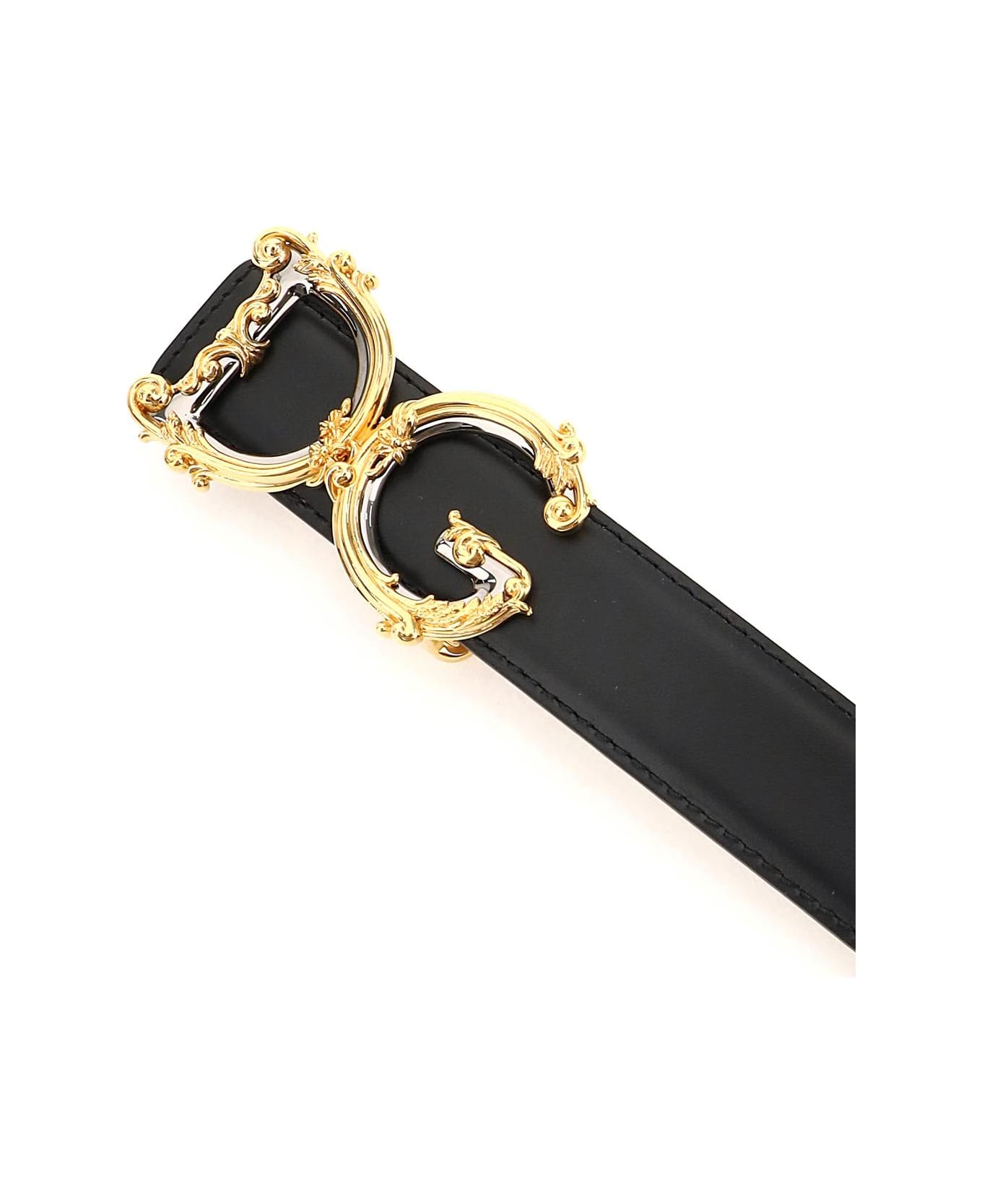 Dolce & Gabbana Dg Buckle Leather Belt - black
