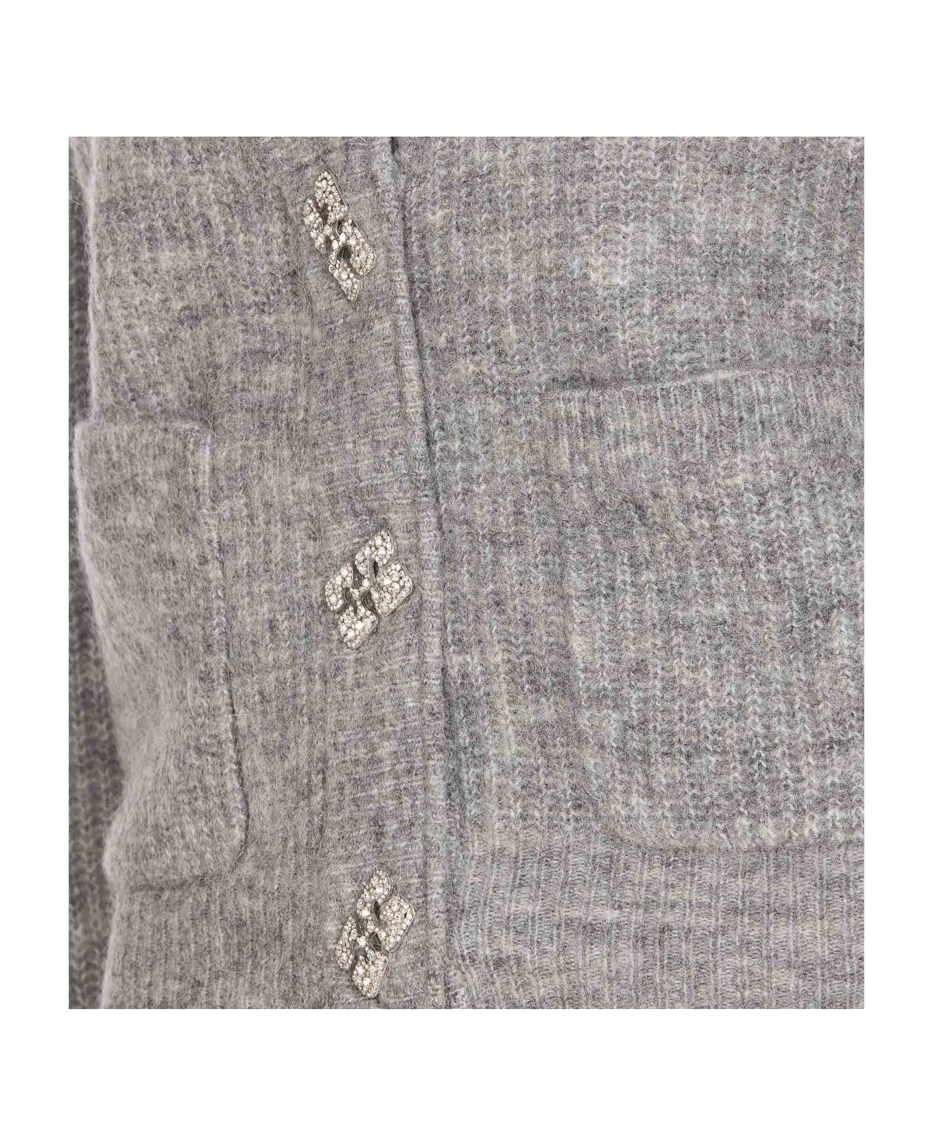 Ganni Grey Soft Wool Cardigan - Grey
