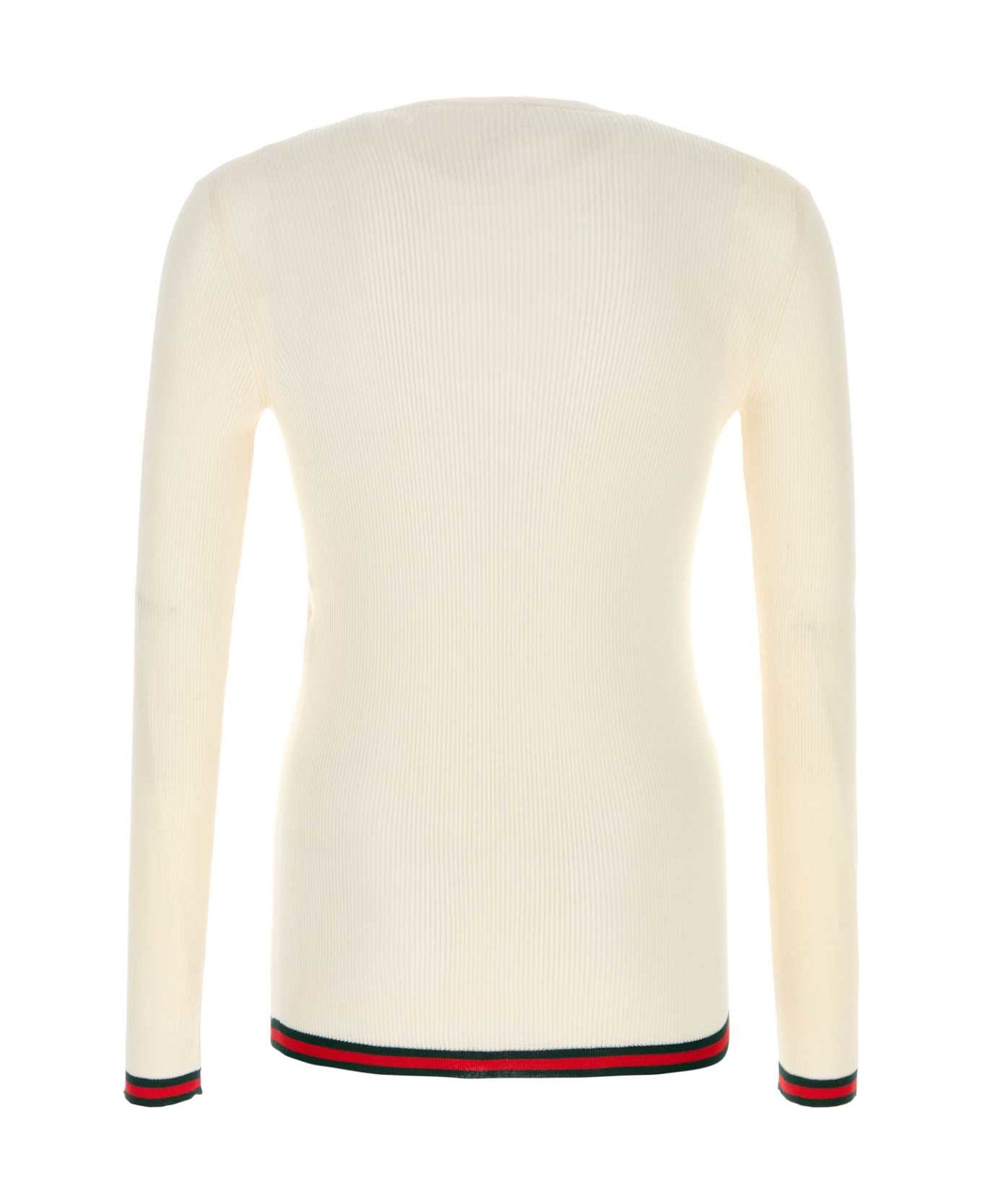 Gucci Ivory Silk Sweater - WHITE