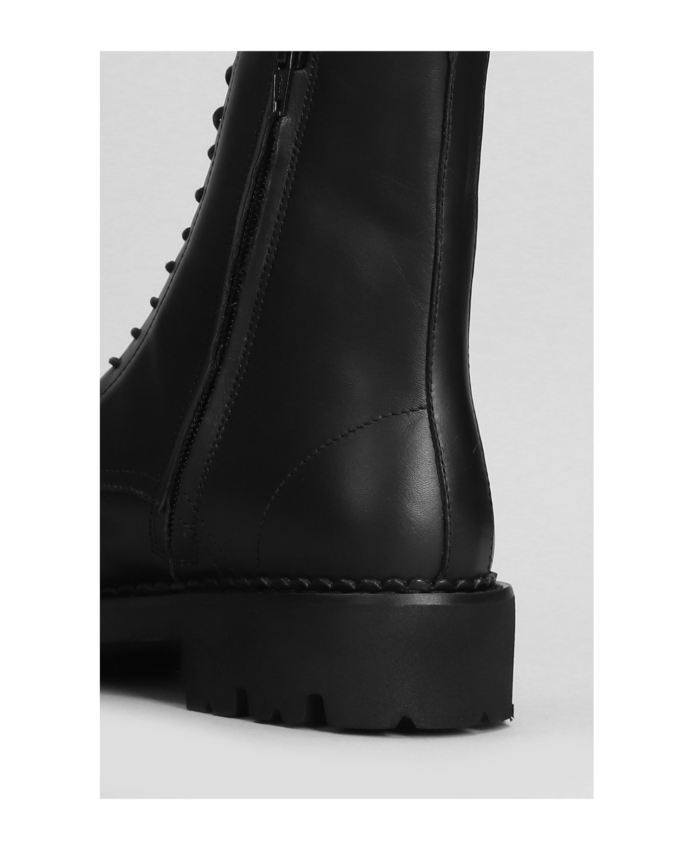 Fabio Rusconi Combat Boots In Black Leather - black