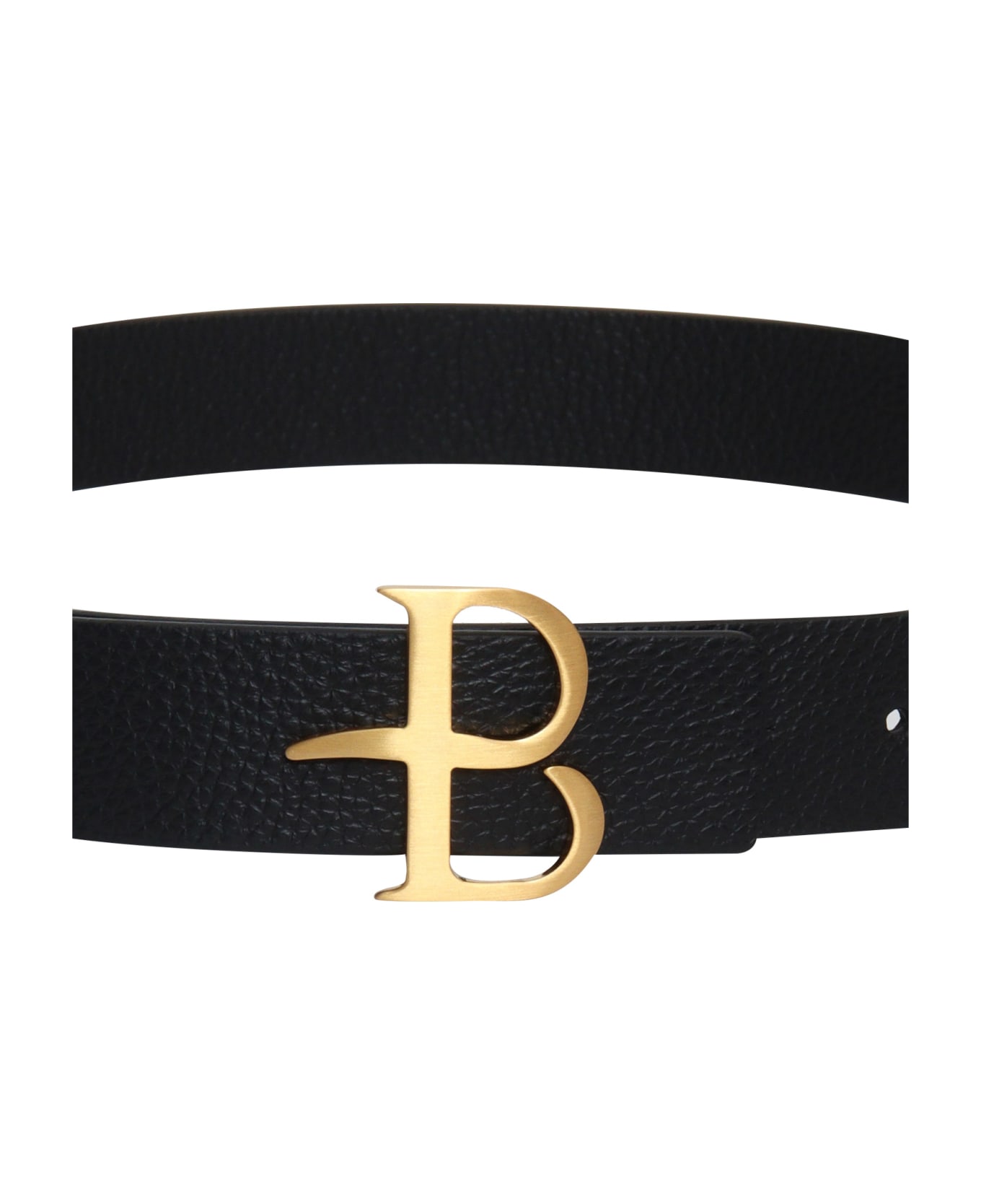 Ballantyne Black Belt With Gold Logo - BLACK ベルト